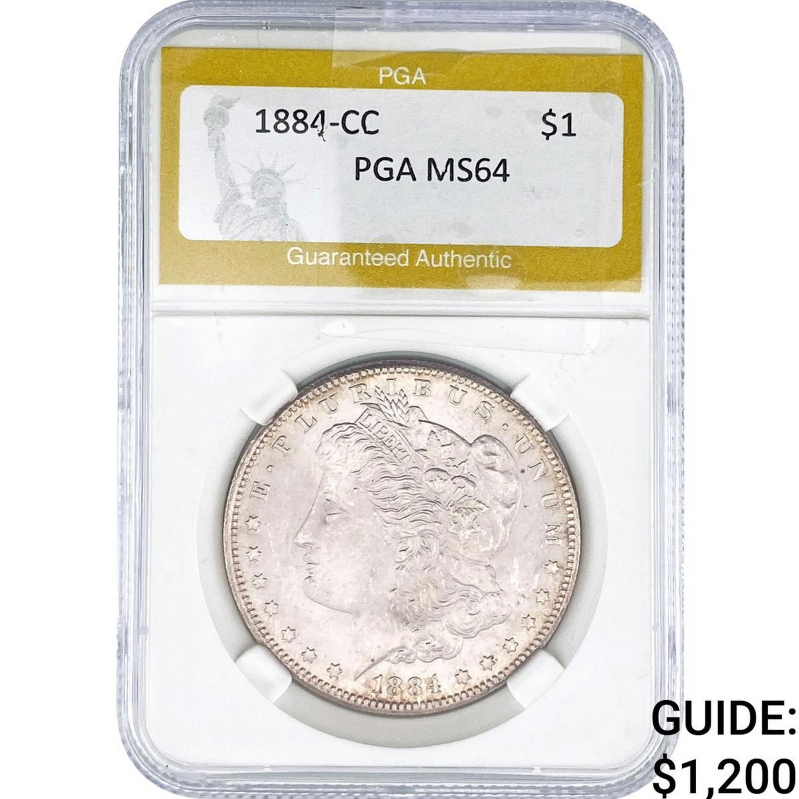 1884-CC Morgan Silver Dollar PGA MS64: 1884-CC Morgan Silver Dollar PGA MS64