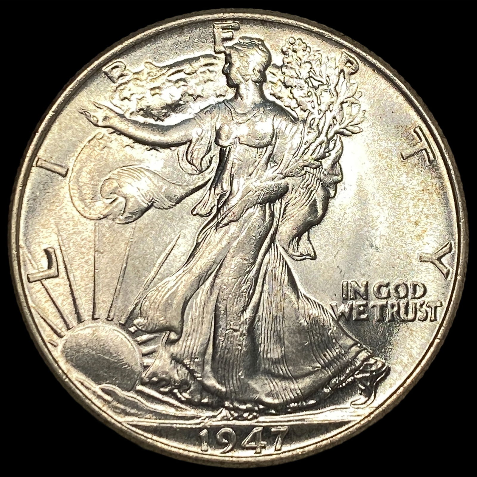 1947 Silver Half Dollar (Walking Liberty) GEM BU: 1947 Silver Half Dollar (Walking Liberty) GEM BU