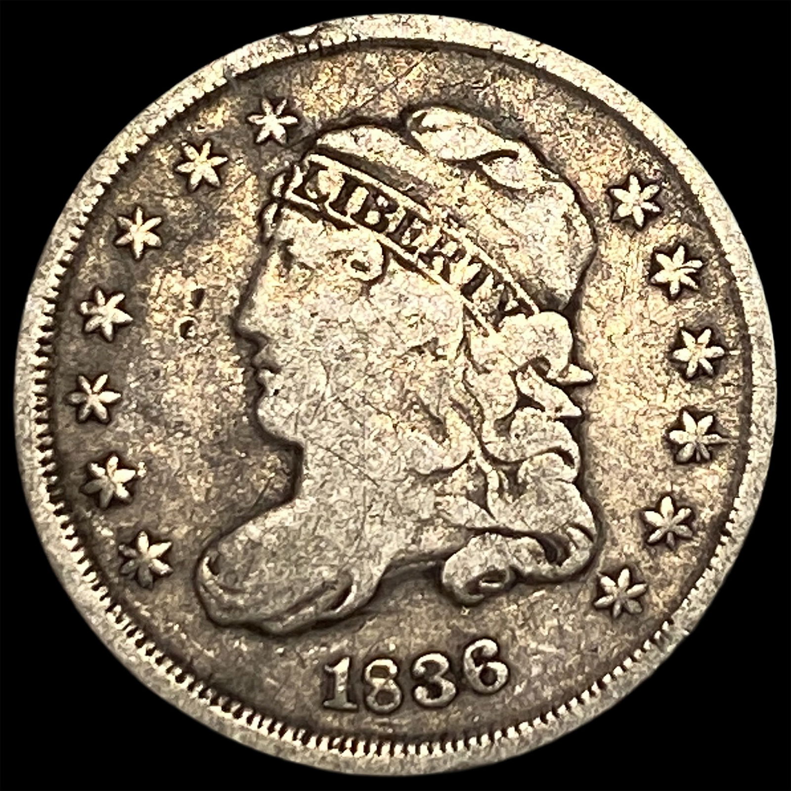 1836 Capped Bust Half Dime NICELY CIRCULATED (1 of 2)