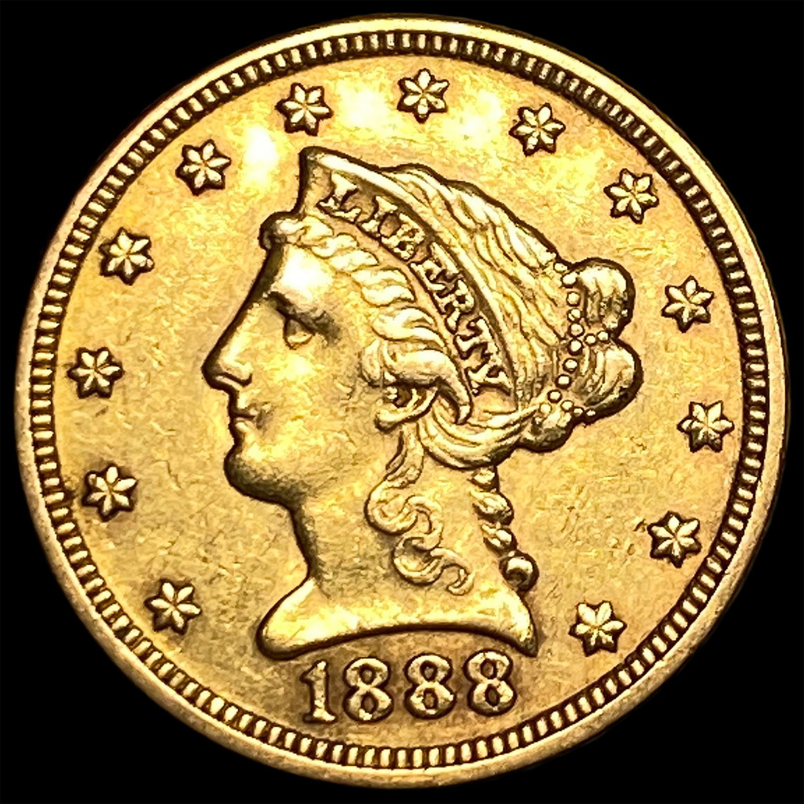 1888 Liberty Head $2.5 Gold Quarter Eagle CHOICE AU: 1888 Liberty Head $2.5 Gold Quarter Eagle CHOICE AU