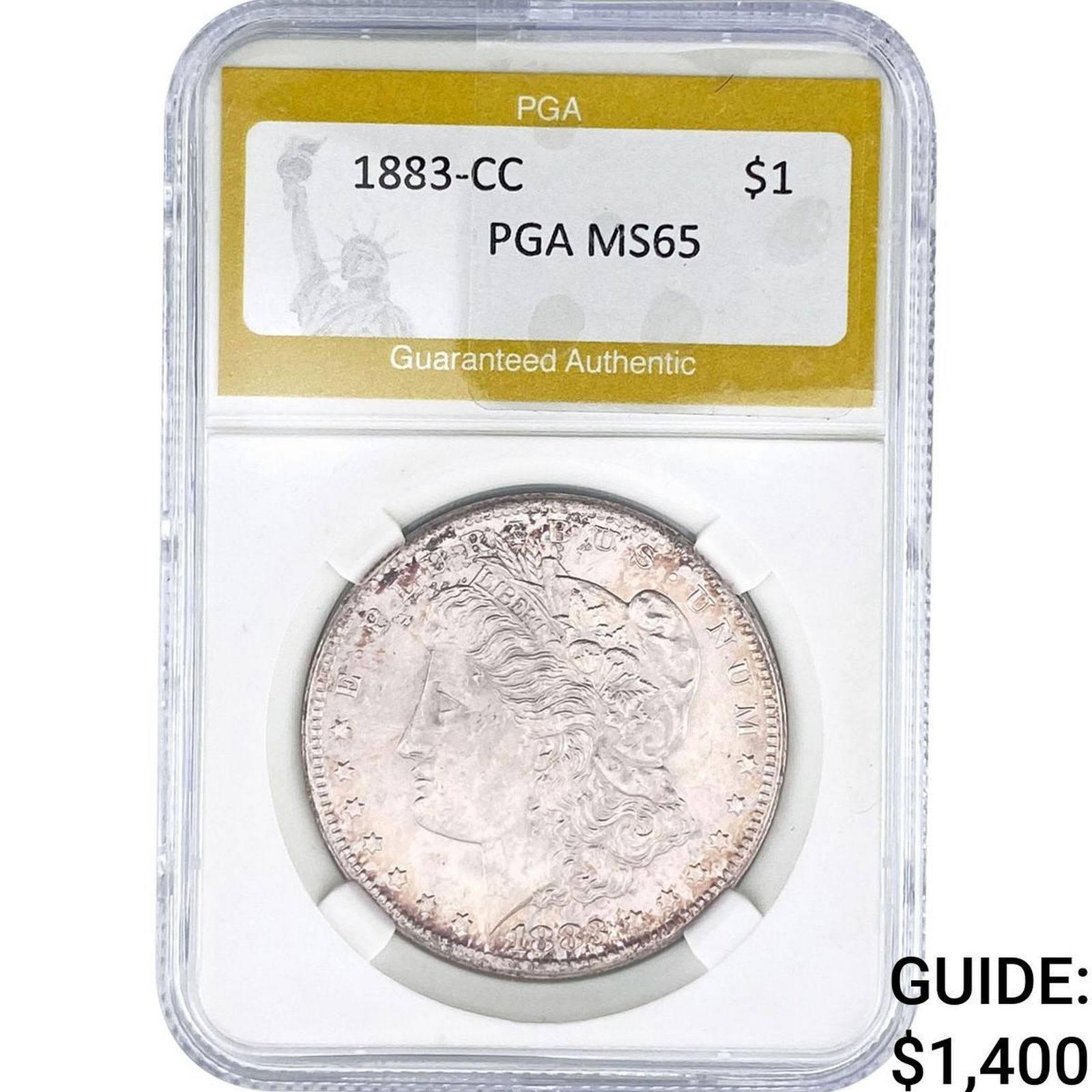 1883-CC Morgan Silver Dollar PGA MS65: 1883-CC Morgan Silver Dollar PGA MS65
