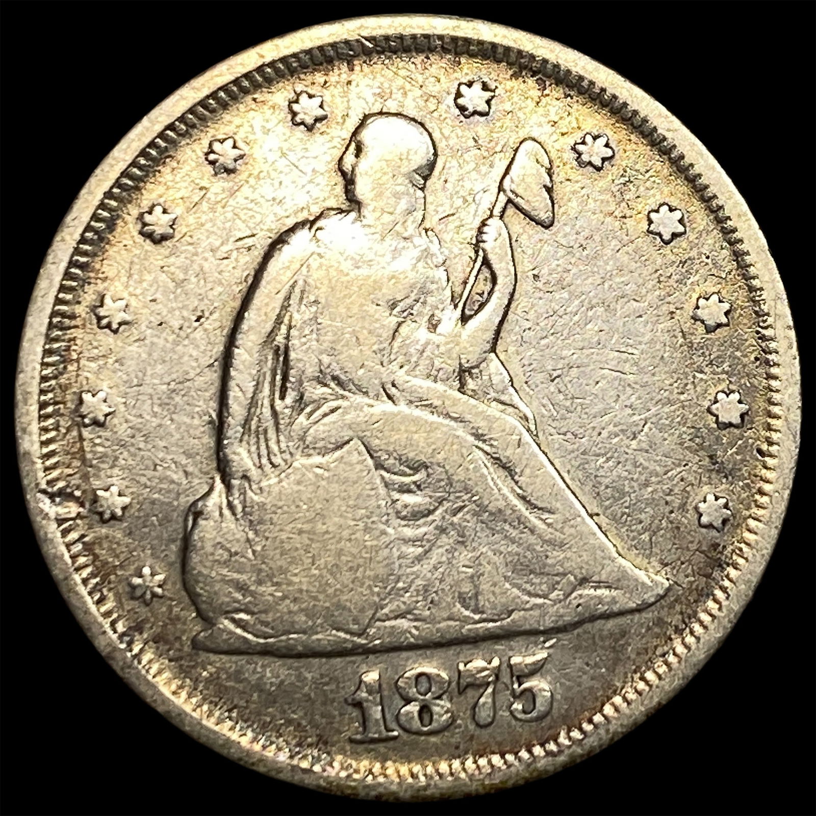 1875 Seated Liberty Twenty Cents LIGHTLY CIRCULATED: 1875 Seated Liberty Twenty Cents LIGHTLY CIRCULATED