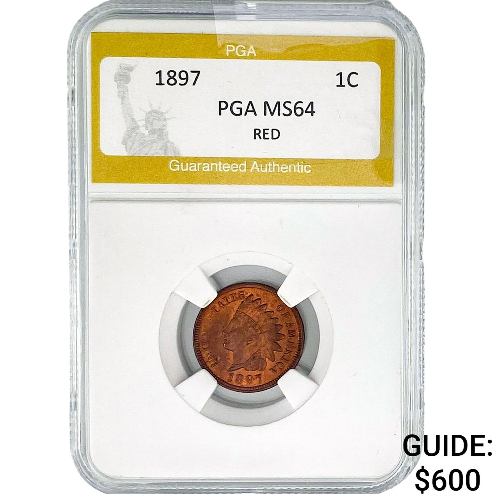 1897 Indian Head Cent PGA MS64 RED: 1897 Indian Head Cent PGA MS64 RED