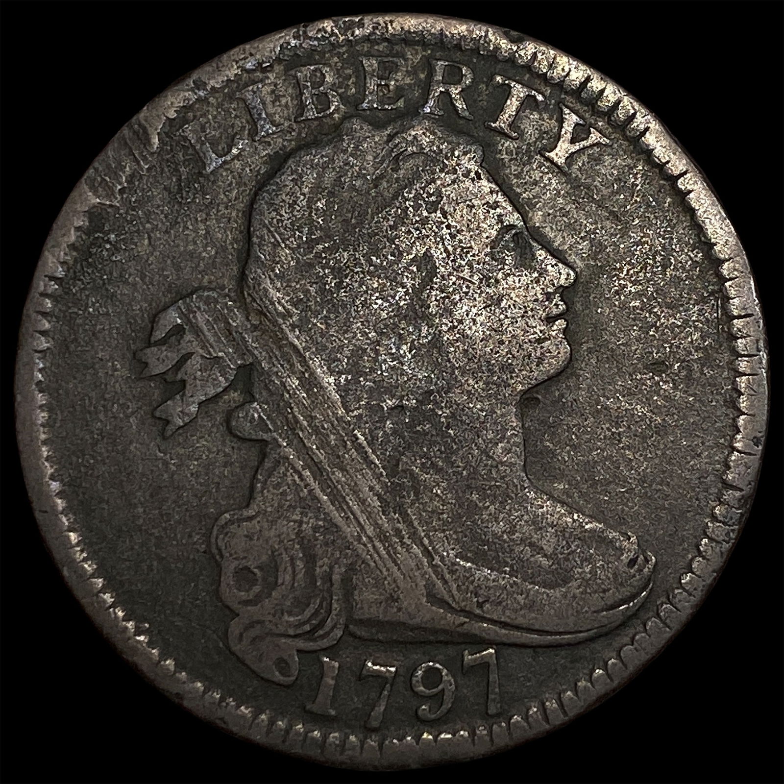 1797 Draped Bust Large Cent NICELY CIRCULATED: 1797 Draped Bust Large Cent NICELY CIRCULATED