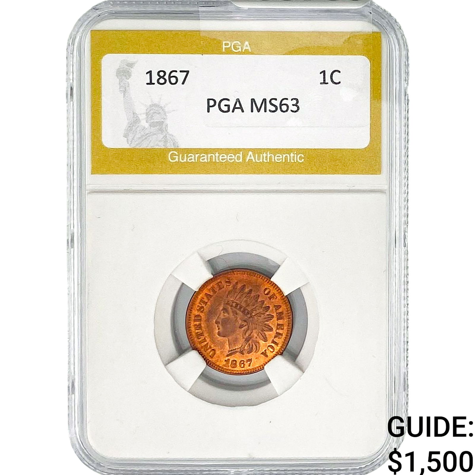 1867 Indian Head Cent PGA MS63: 1867 Indian Head Cent PGA MS63