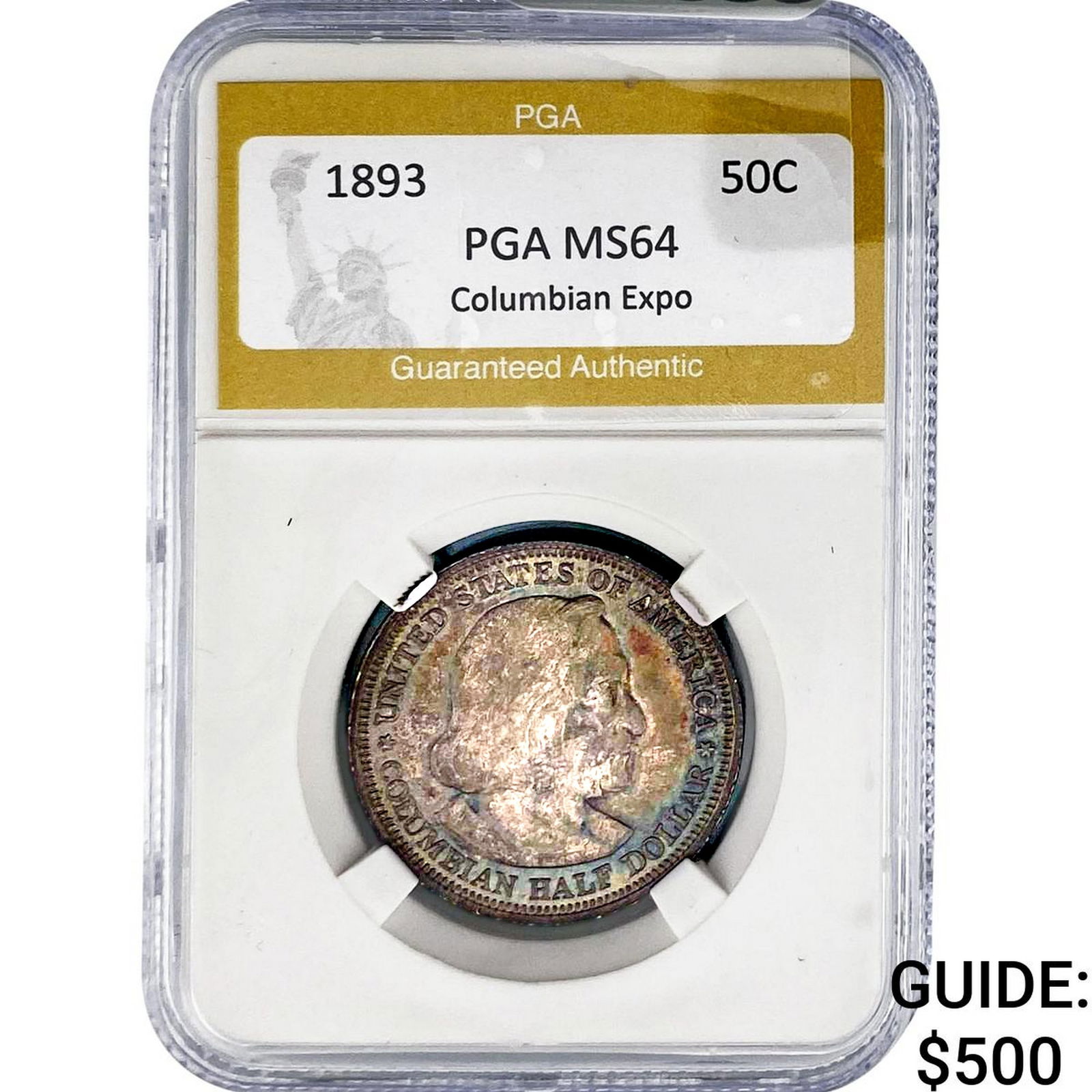 1893 Columbian Expo Half Dollar PGA MS64: 1893 Columbian Expo Half Dollar PGA MS64