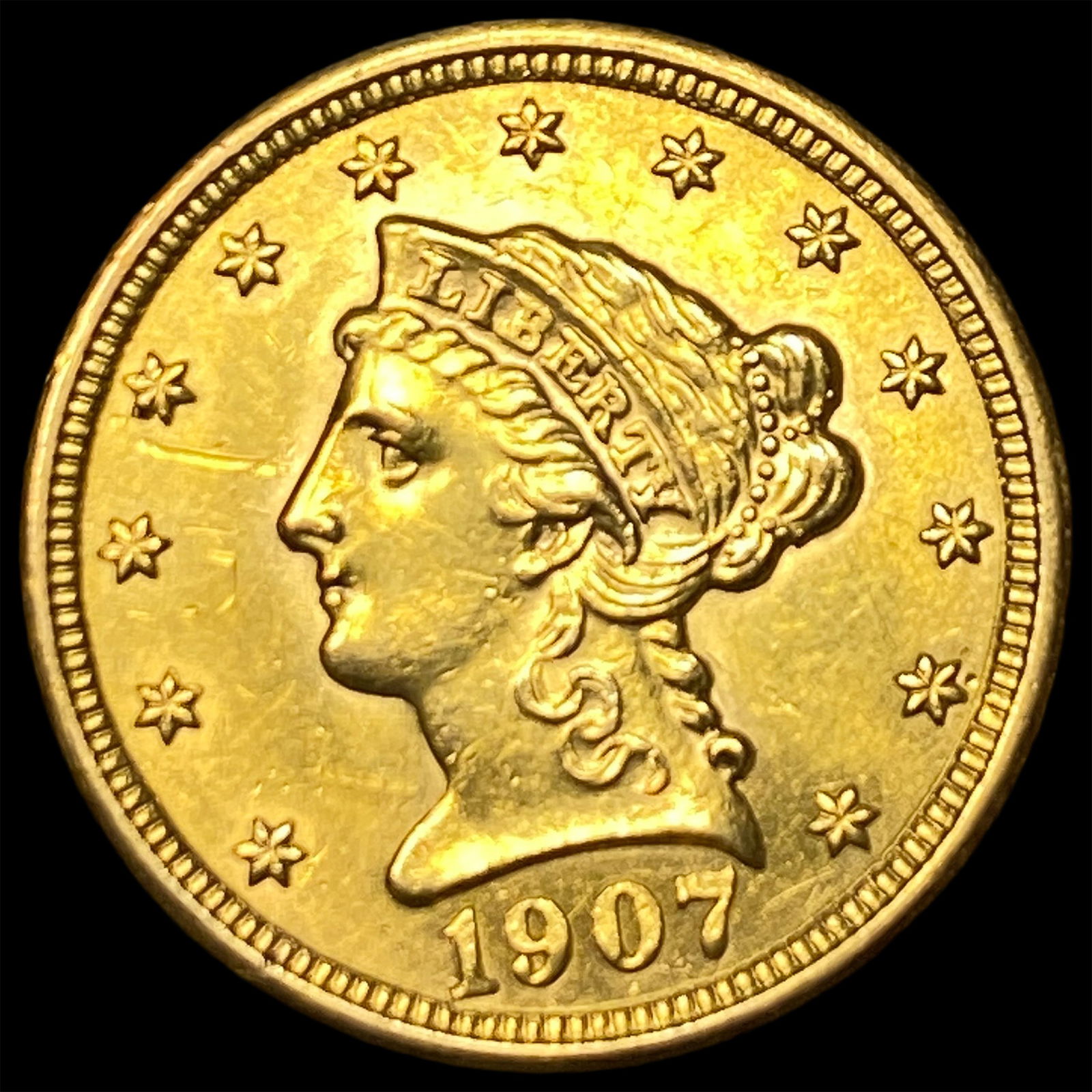 1907 Liberty Head Gold Quarter Eagle $2.5 CHOICE BU (1 of 2)