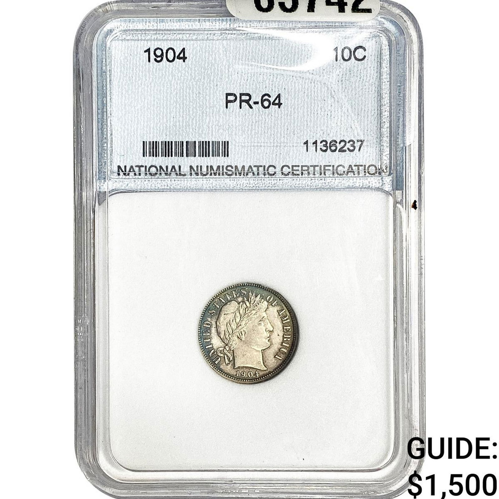 1904 Barber Dime NNC PR64: 1904 Barber Dime NNC PR64