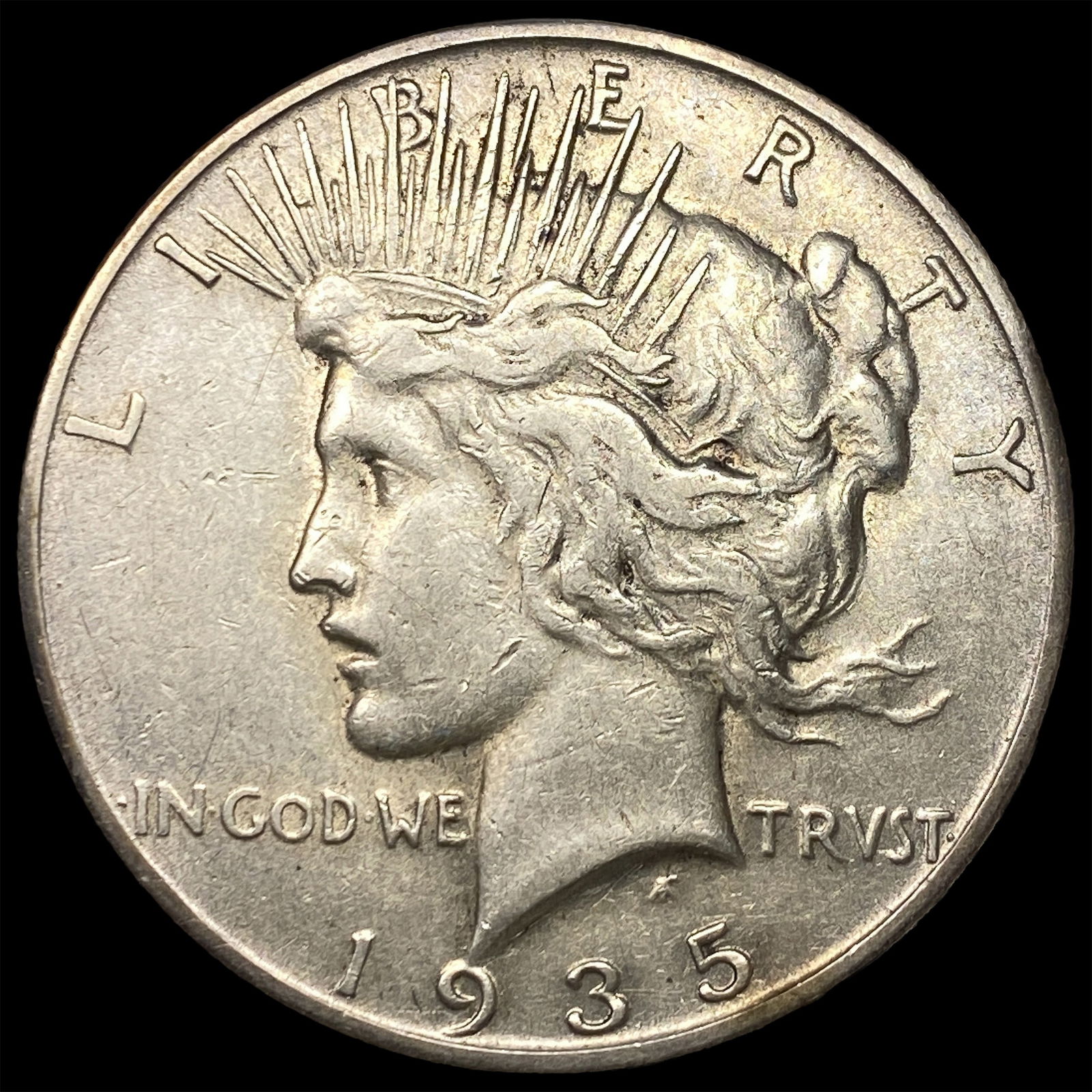 1935-S Silver Peace Dollar NEARLY UNCIRCULATED: 1935-S Silver Peace Dollar NEARLY UNCIRCULATED
