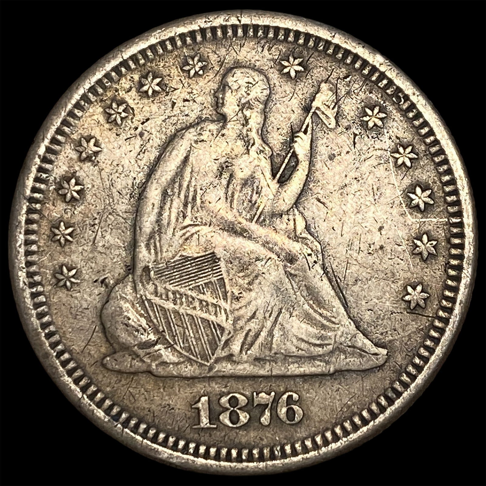 1876-S Silver Seated Liberty Quarter LIGHTLY CIRCULATED (1 of 2)