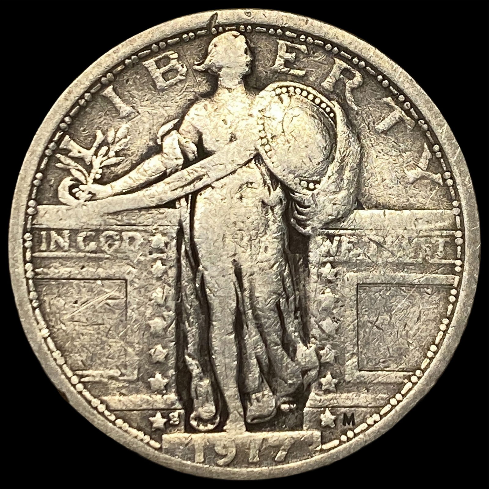 1917 Type 1 Standing Liberty Quarter LIGHTLY CIRCULATED: 1917 Type 1 Standing Liberty Quarter LIGHTLY CIRCULATED