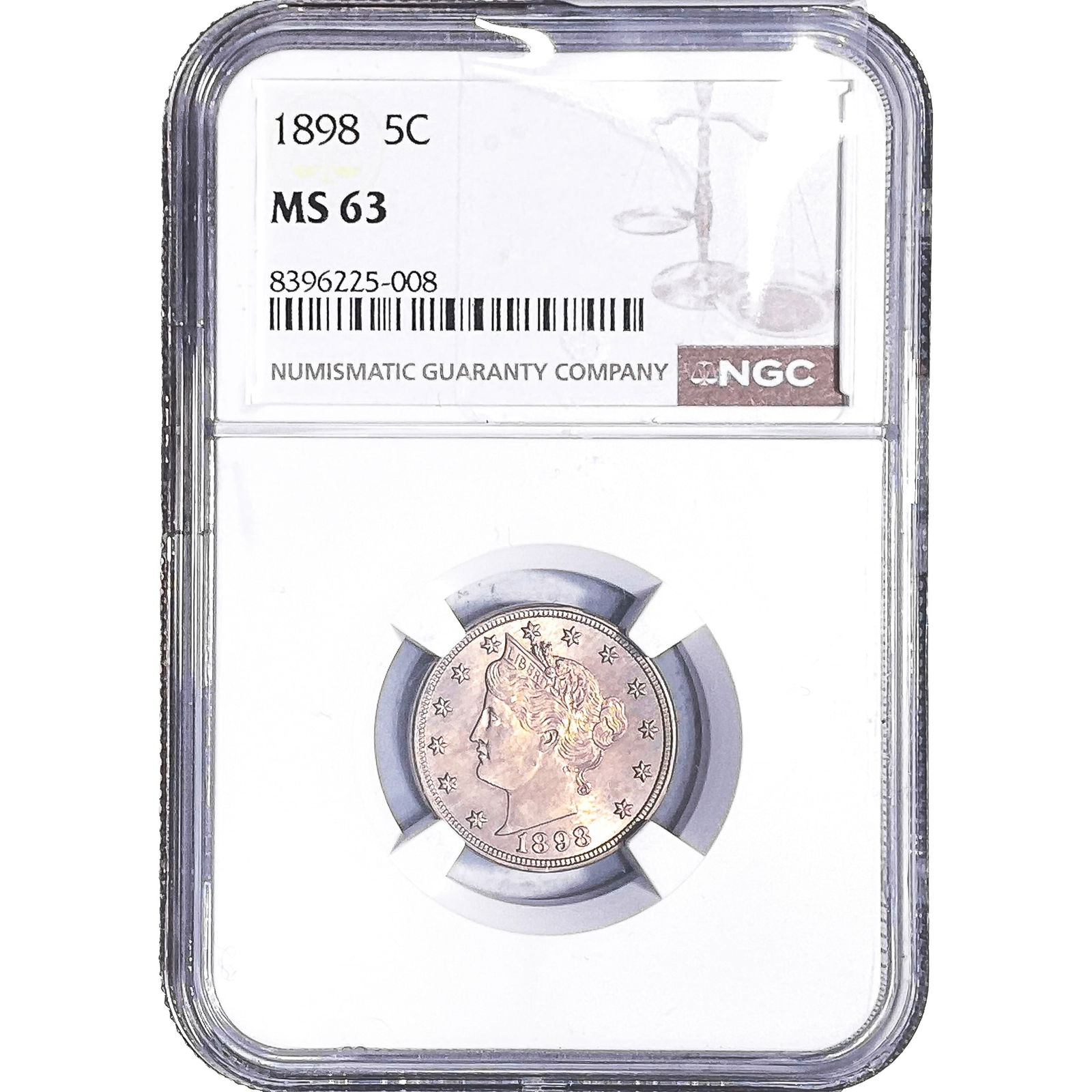 1898 Jefferson Nickel NGC MS63: 1898 Jefferson Nickel NGC MS63