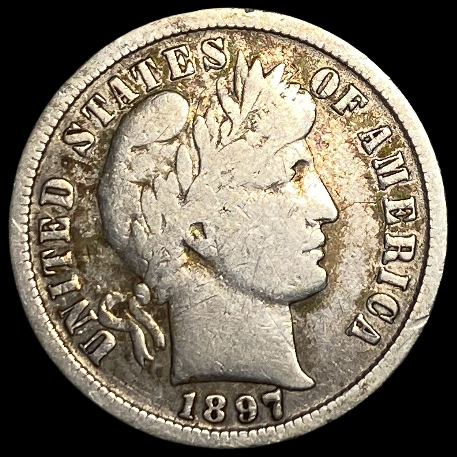 1897-S Silver Barber Dime NICELY CIRCULATED: 1897-S Silver Barber Dime NICELY CIRCULATED