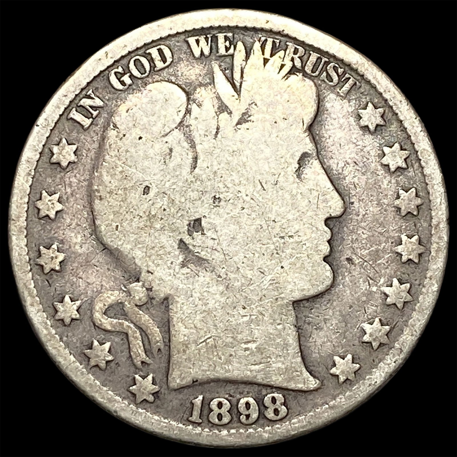 1898 Silver Barber Half Dollar HIGH GRADE: 1898 Silver Barber Half Dollar HIGH GRADE