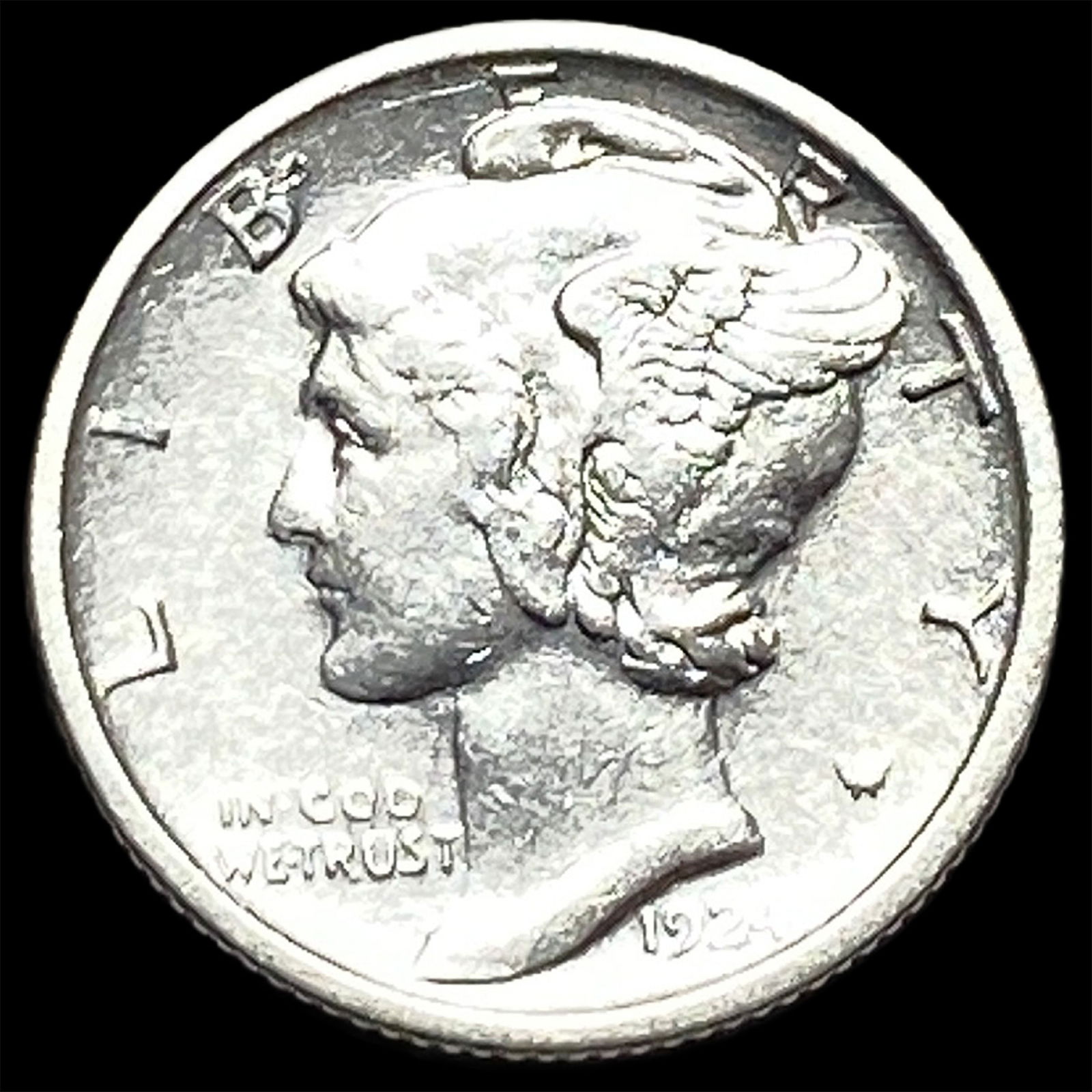 1924-S Silver Mercury Dime CLOSELY UNCIRCULATED: 1924-S Silver Mercury Dime CLOSELY UNCIRCULATED