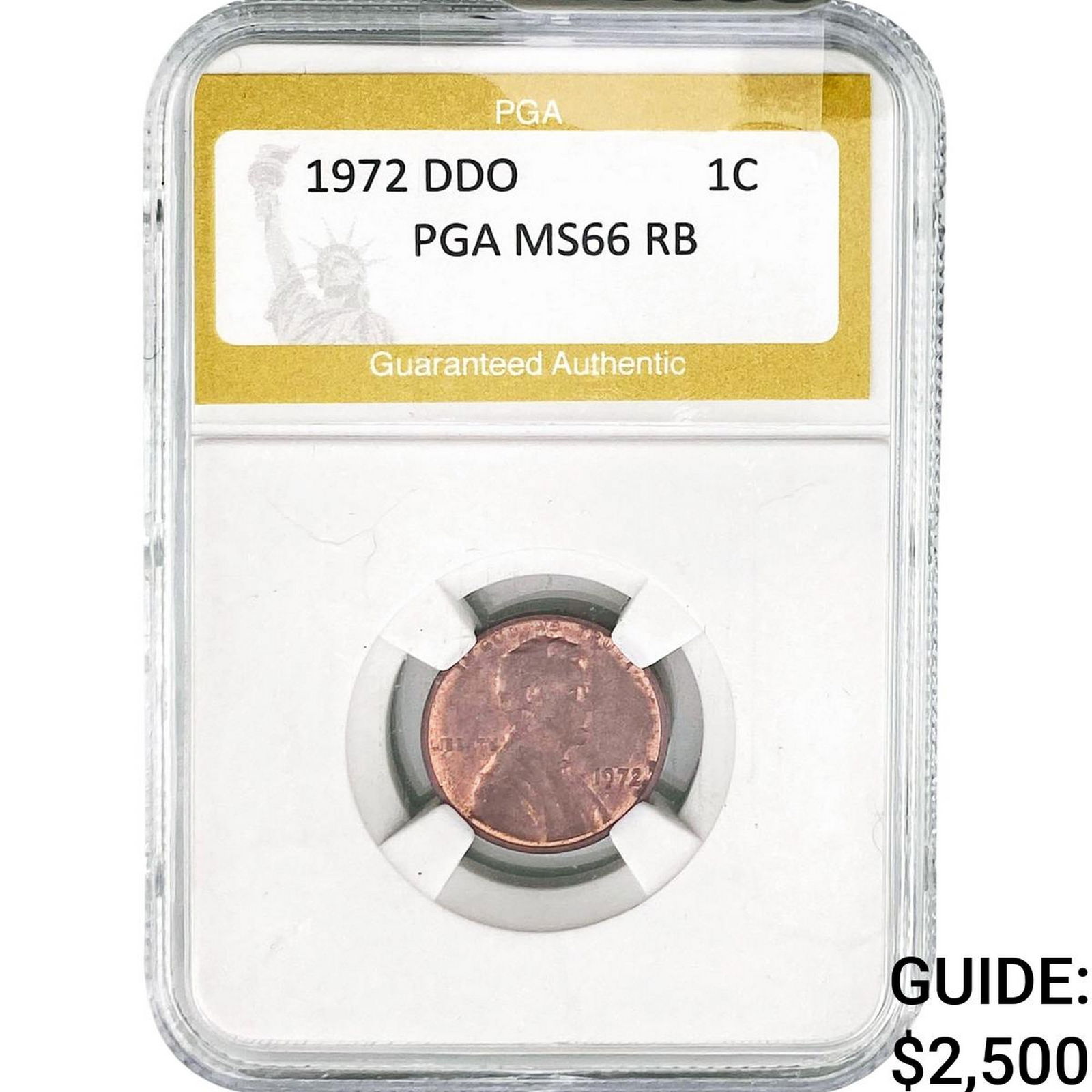 1972 DDO Wheat Cent PGA MS66 RB: 1972 DDO Wheat Cent PGA MS66 RB