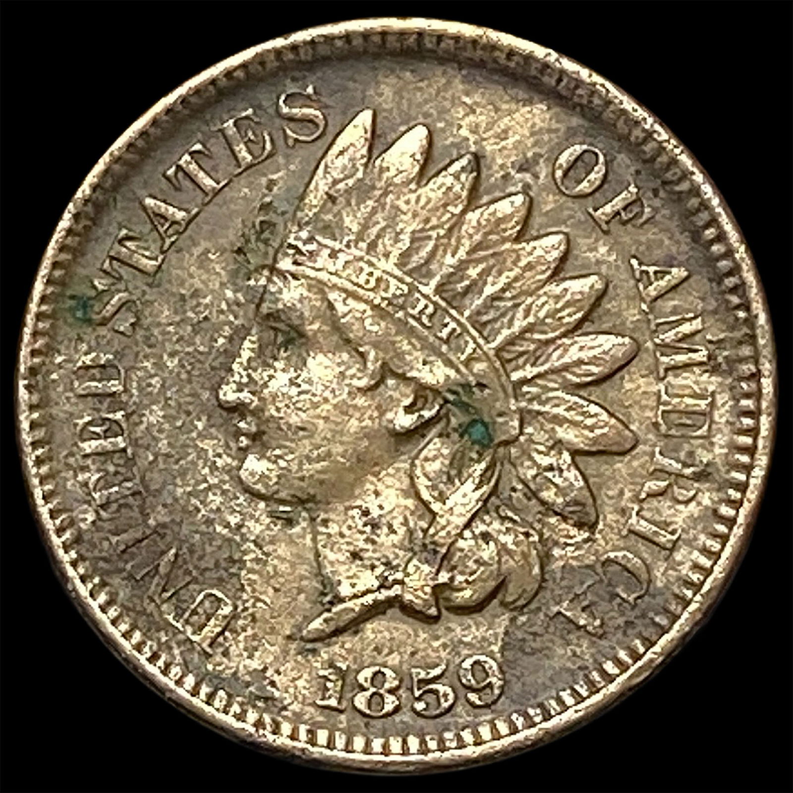 1859 Copper-Nickel Indian Head Cent NEARLY UNCIRCULATED: 1859 Copper-Nickel Indian Head Cent NEARLY UNCIRCULATED