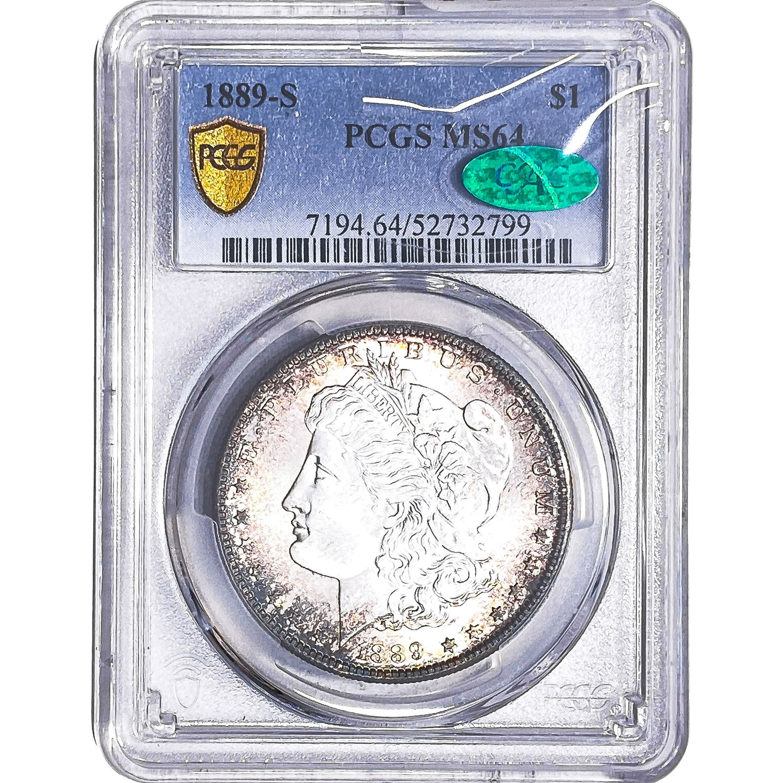 1889-S Morgan Silver Dollar PCGS MS64: 1889-S Morgan Silver Dollar PCGS MS64