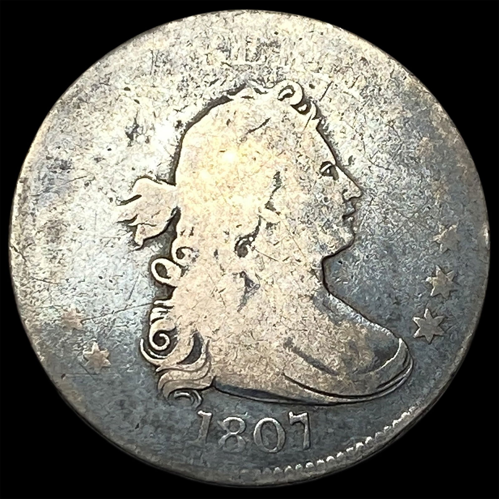 1807 SIlver Draped Bust Half Dollar NICELY CIRCULATED (1 of 2)