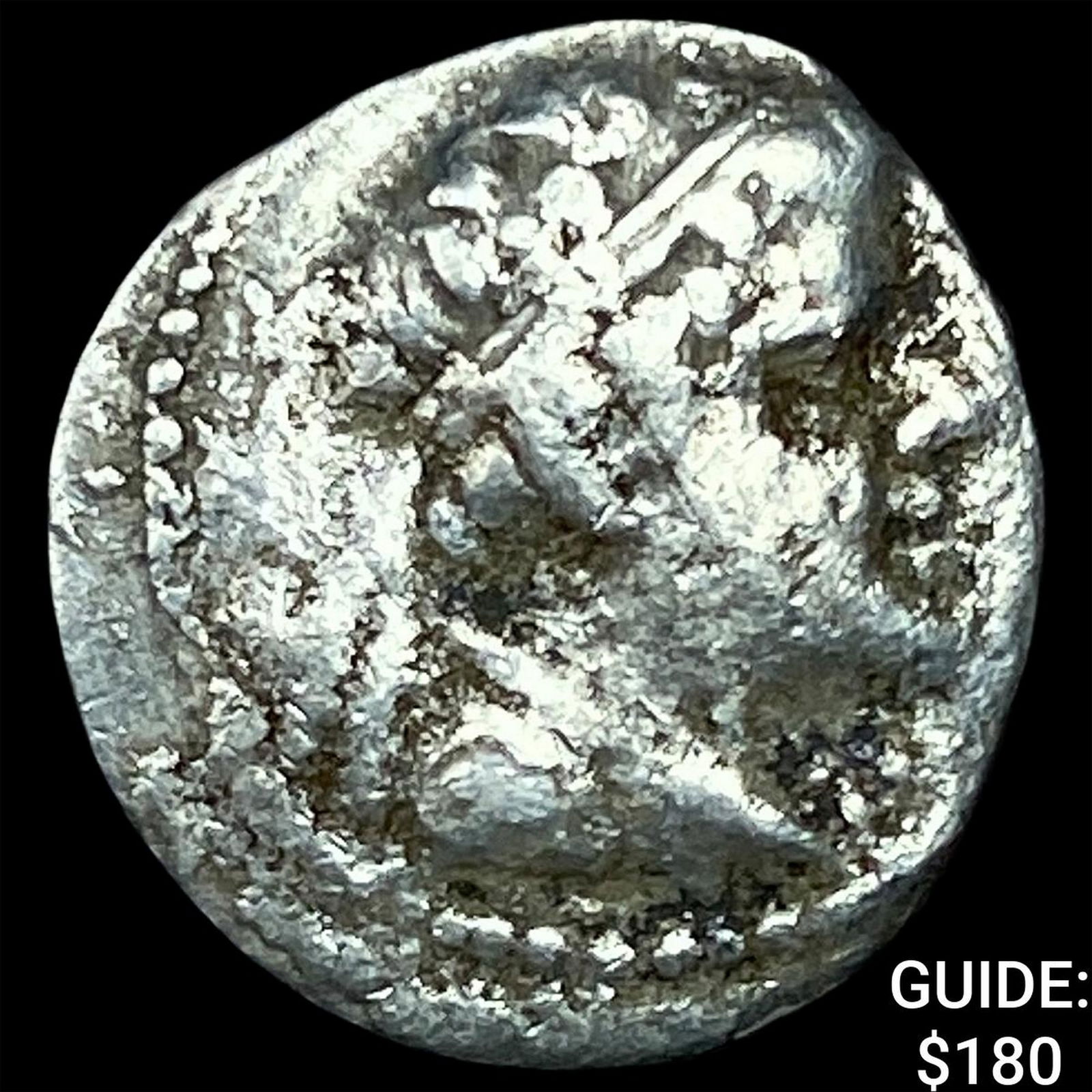 Greco-Bactria Eucratides I 171-145 BC Silver Obol NEARLY UNCIRCULATED: Greco-Bactria Eucratides I 171-145 BC Silver Obol NEARLY UNCIRCULATED