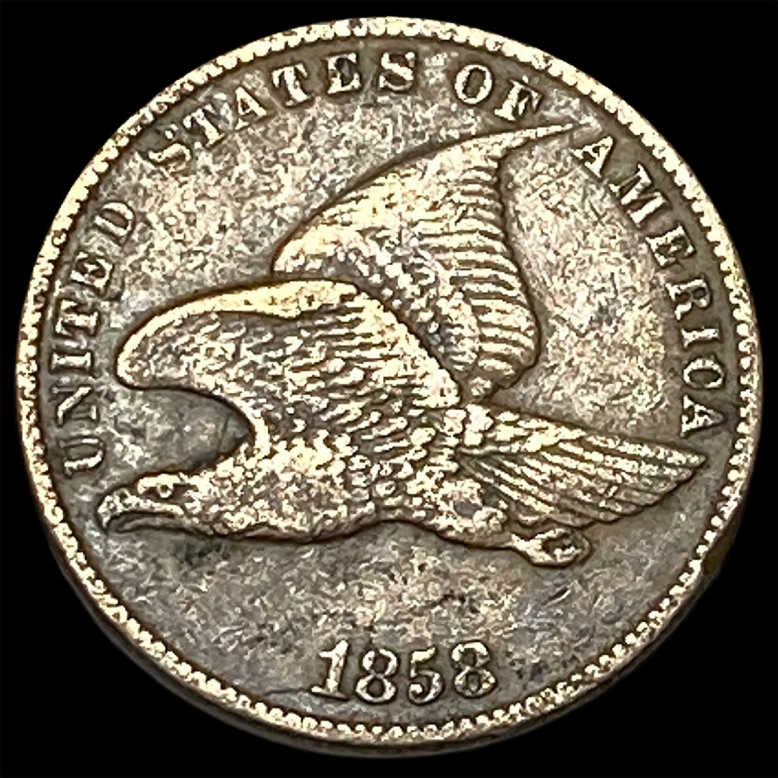 1858 Flying Eagle Cent CLOSELY UNCIRCULATED: 1858 Flying Eagle Cent CLOSELY UNCIRCULATED