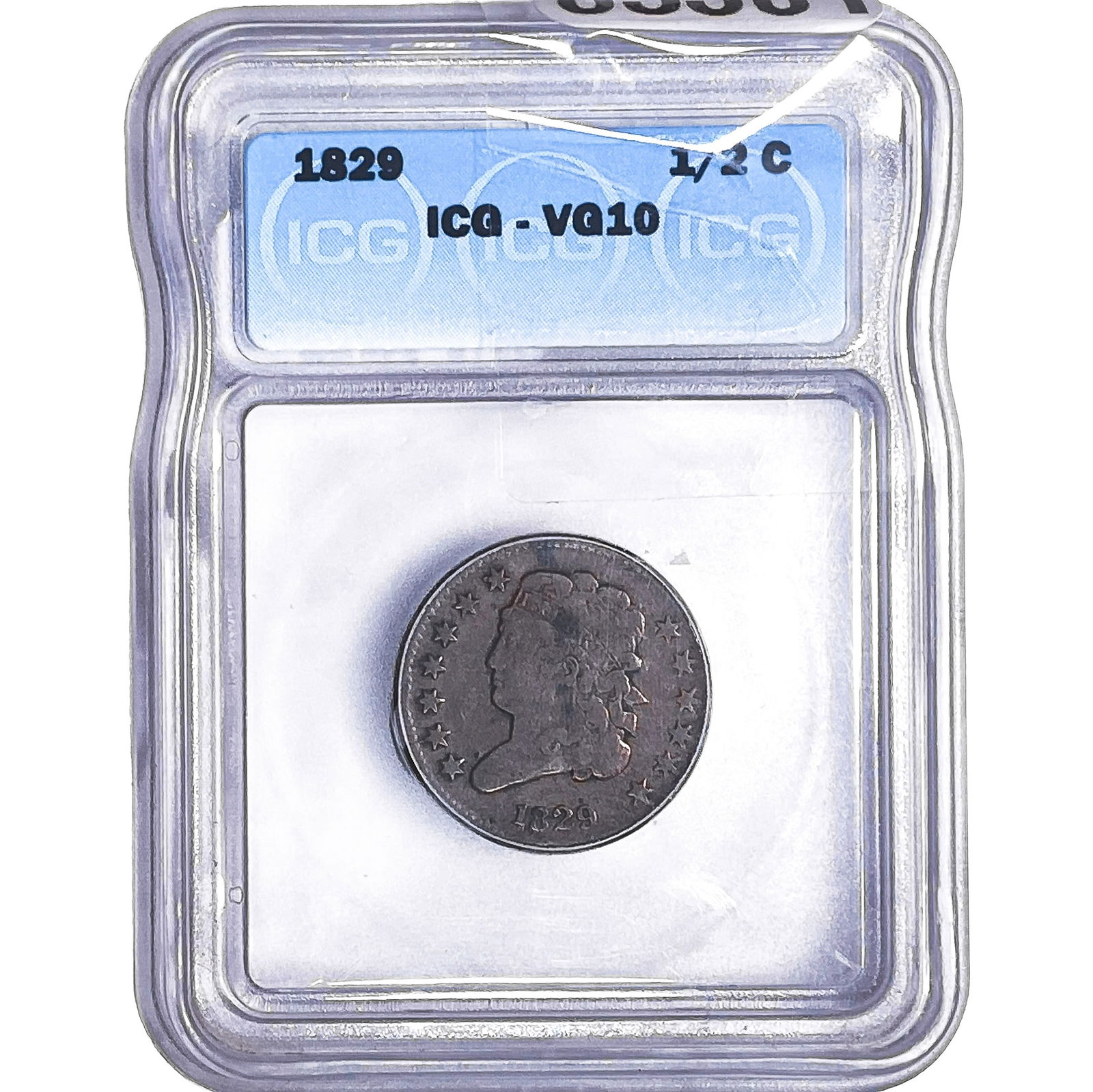 1829 Classic Head Half Cent ICG VG10: 1829 Classic Head Half Cent ICG VG10