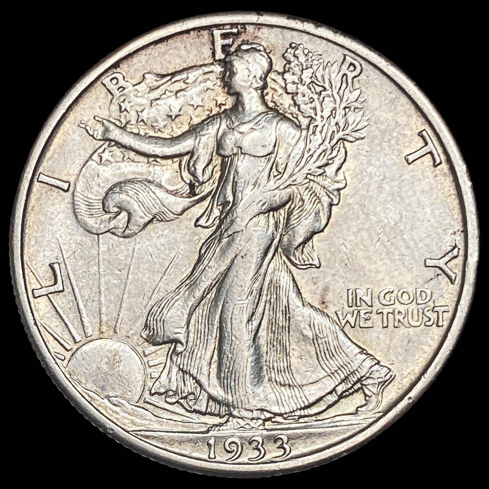 1933-S Silver Walking Liberty Half Dollar CLOSELY UNCIRCULATED: 1933-S Silver Walking Liberty Half Dollar CLOSELY UNCIRCULATED