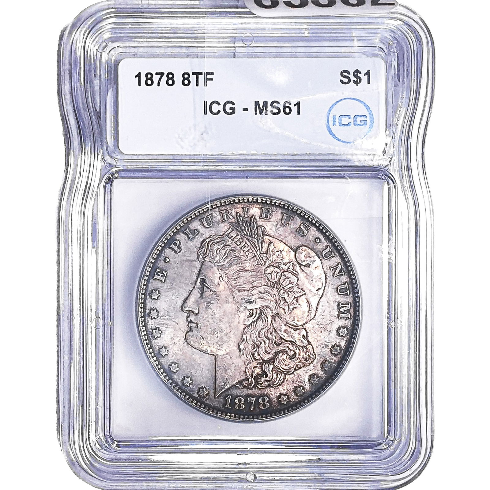 1878 8TF Morgan Silver Dollar ICG MS61: 1878 8TF Morgan Silver Dollar ICG MS61