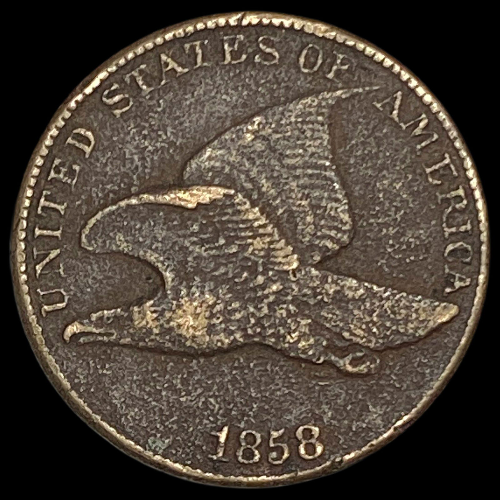 1858 Flying Eagle Cent NEARLY UNCIRCULATED: 1858 Flying Eagle Cent NEARLY UNCIRCULATED