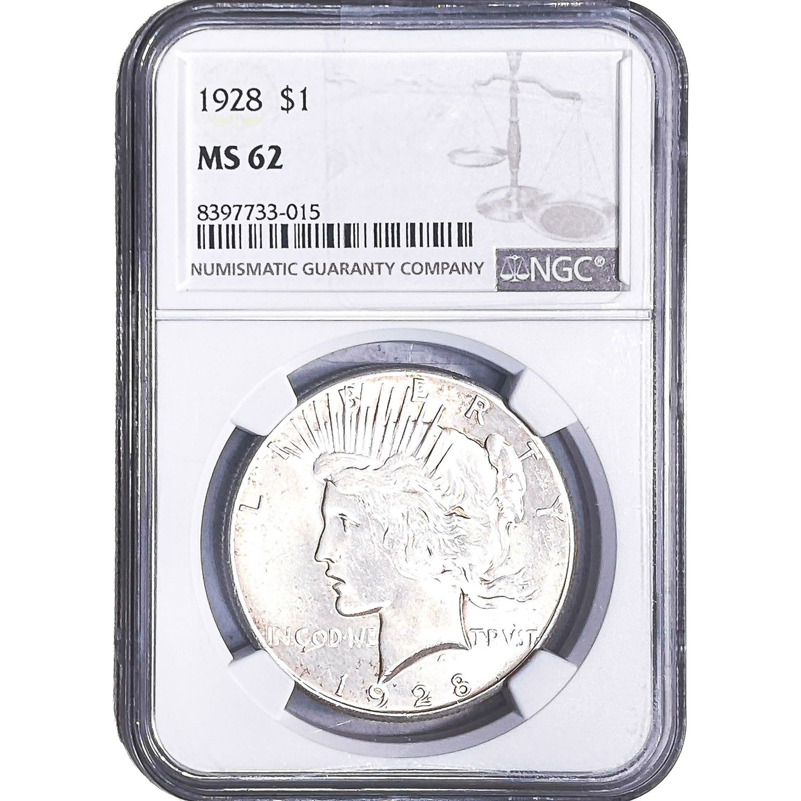 1928 Silver Peace Dollar NGC MS62 (1 of 2)