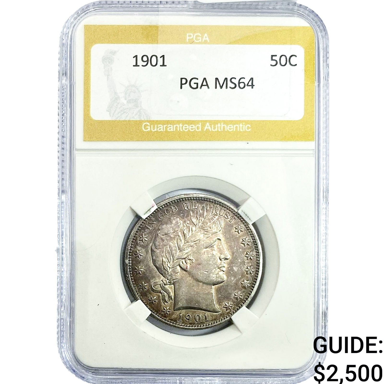1901 Barber Half Dollar PGA MS64: 1901 Barber Half Dollar PGA MS64