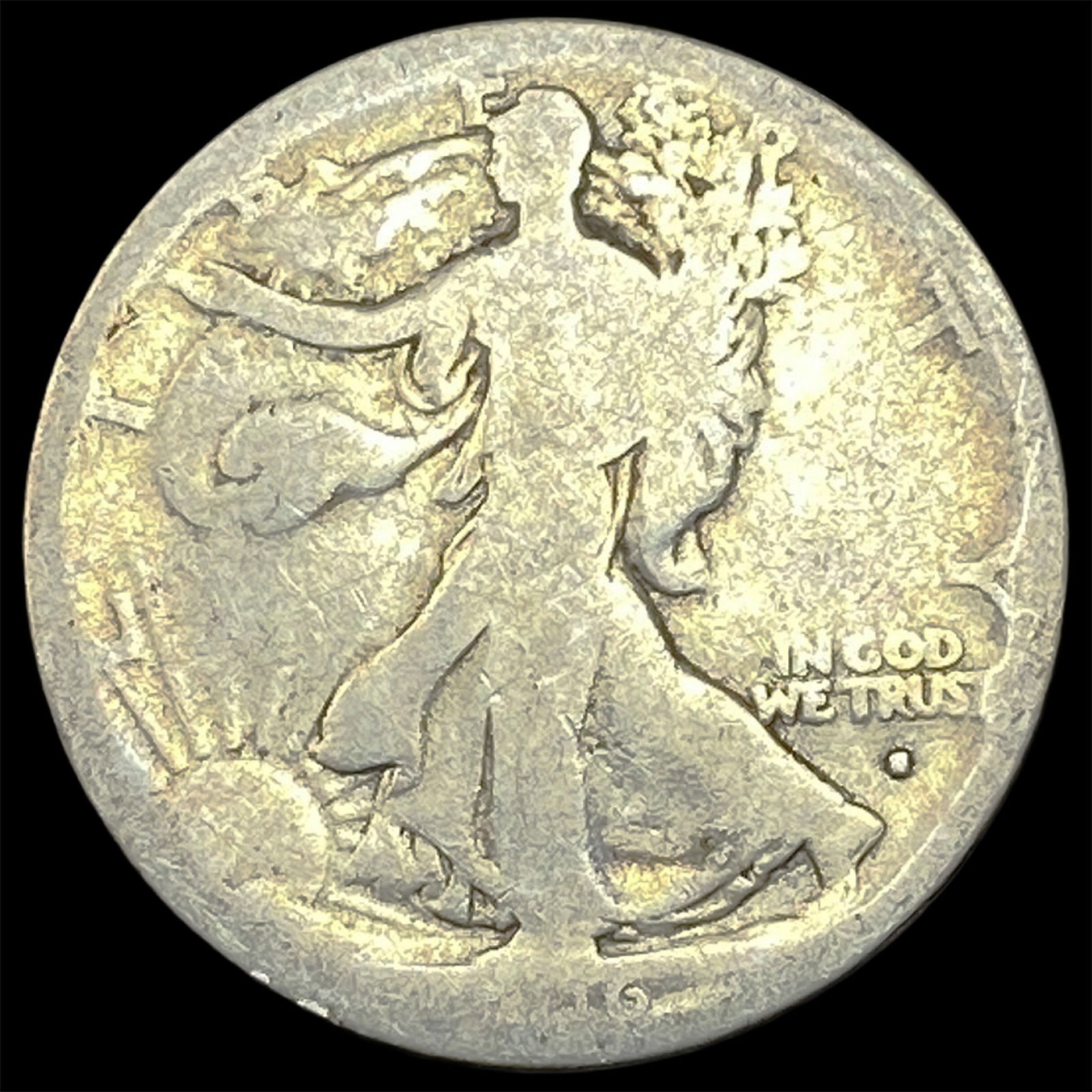 1916-S Silver Walking Liberty Half Dollar NICELY CIRCULATED: 1916-S Silver Walking Liberty Half Dollar NICELY CIRCULATED