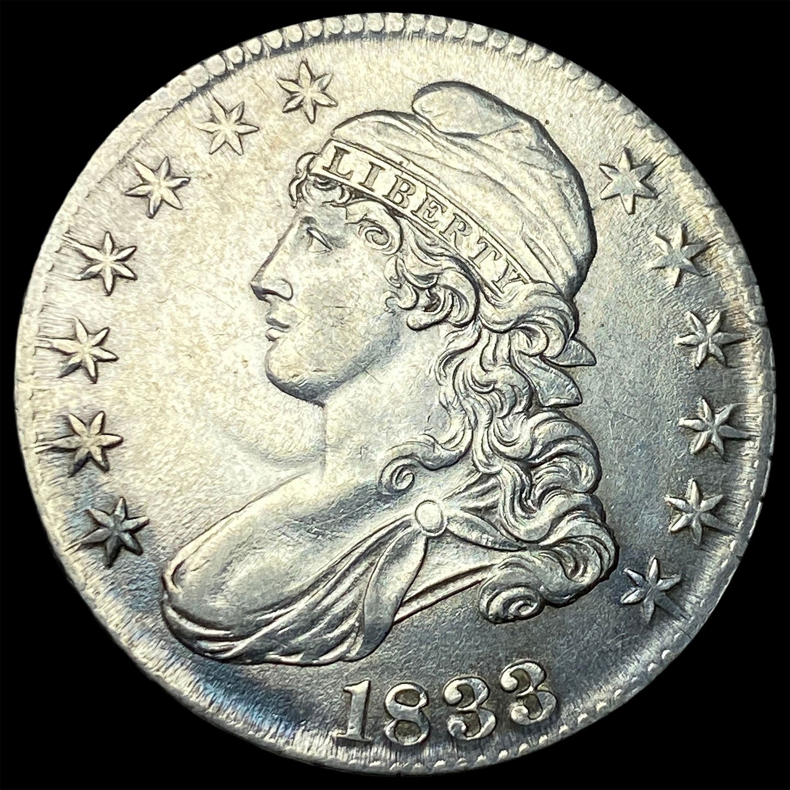 1833 Silver Capped Bust Half Dollar CLOSELY UNCIRCULATED (1 of 2)
