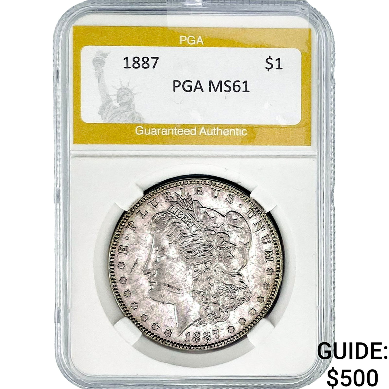 1887 Morgan Silver Dollar PGA MS61: 1887 Morgan Silver Dollar PGA MS61