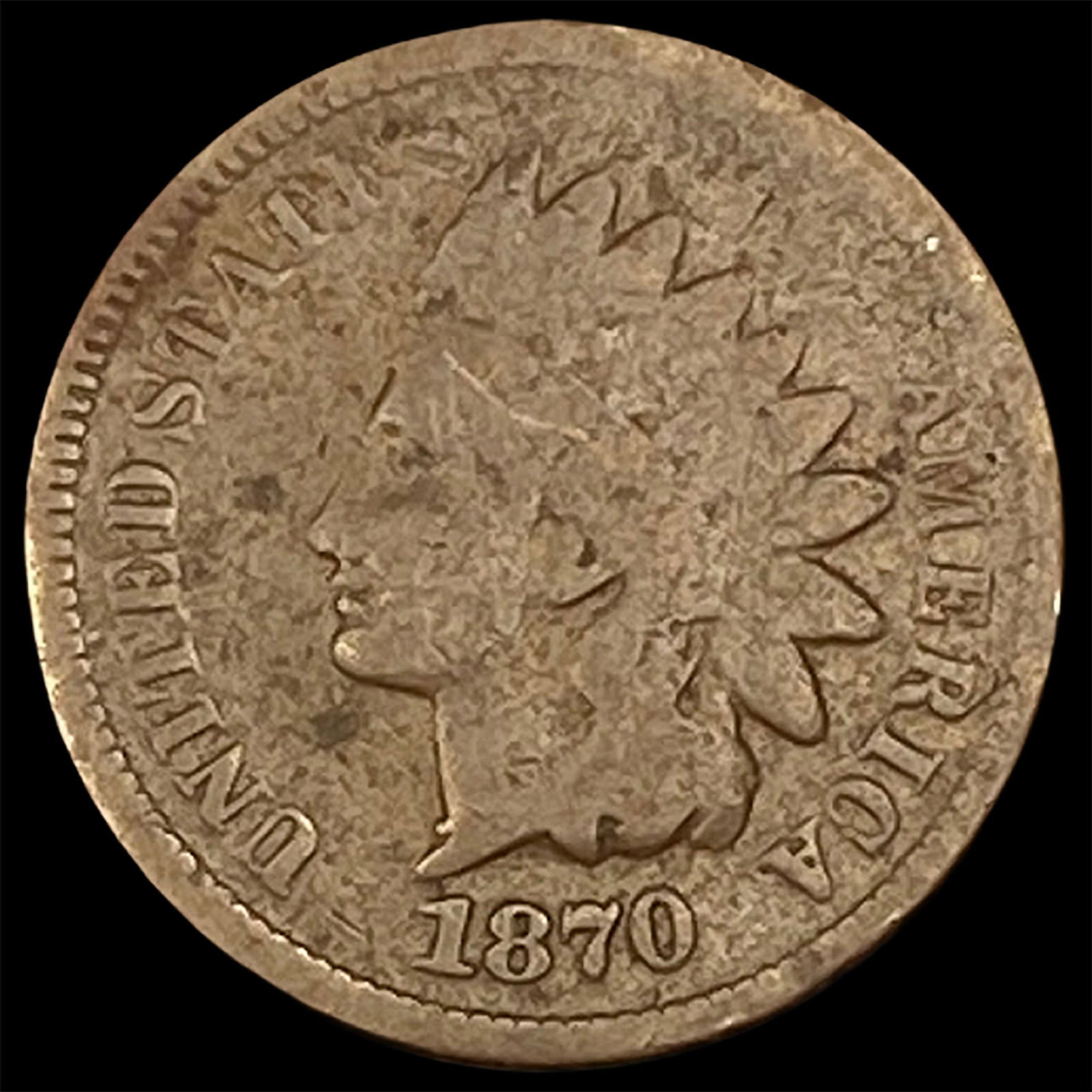 1870 Indian Head Cent NICELY CIRCULATED: 1870 Indian Head Cent NICELY CIRCULATED