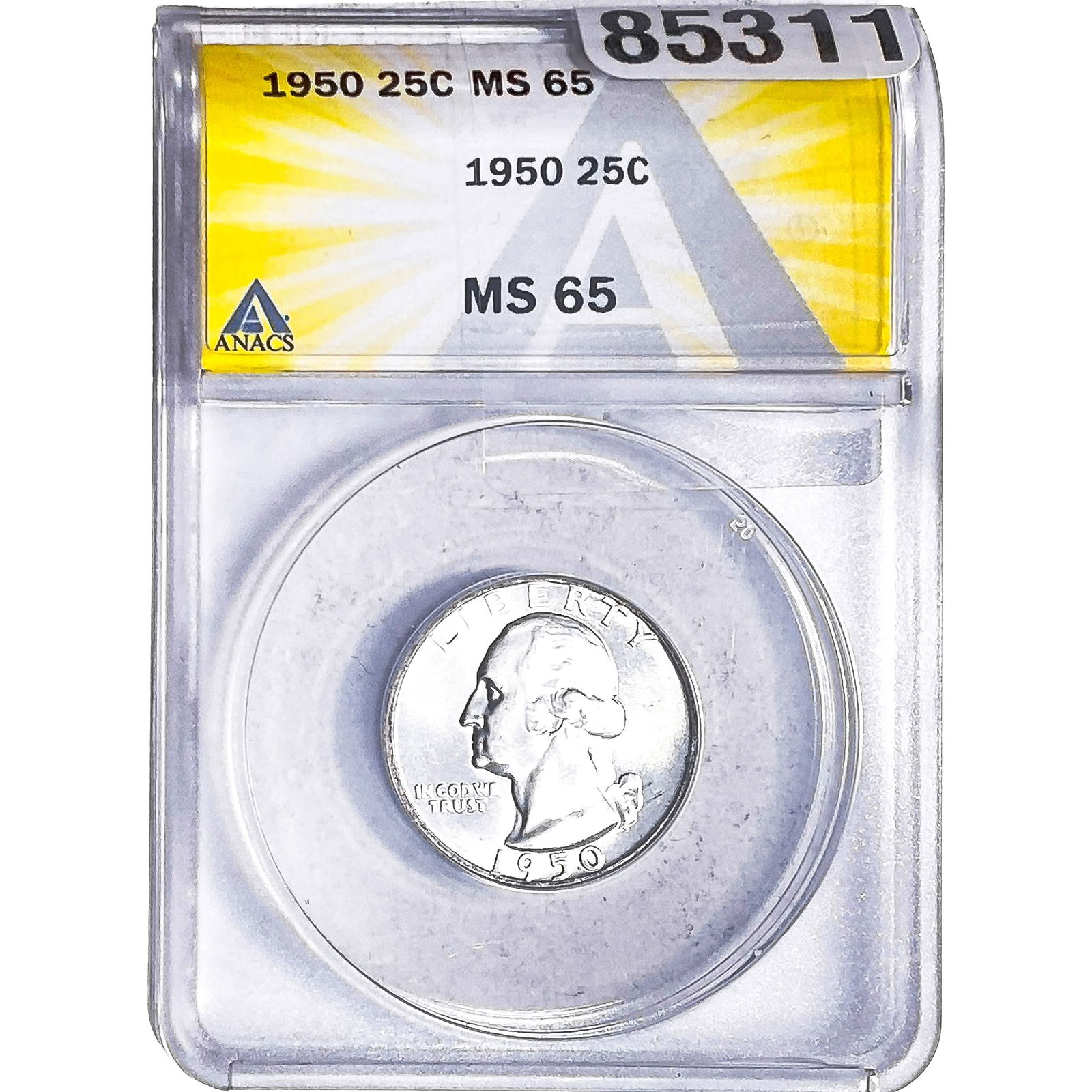 1950 Washington Silver Quarter ANACS MS65 (1 of 2)