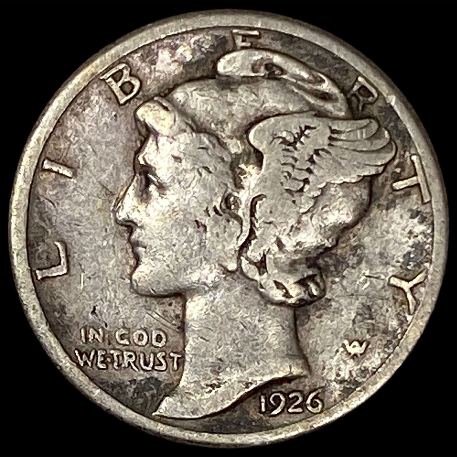 1926-S Silver Mercury Dime ABOUT UNCIRCULATED (1 of 2)