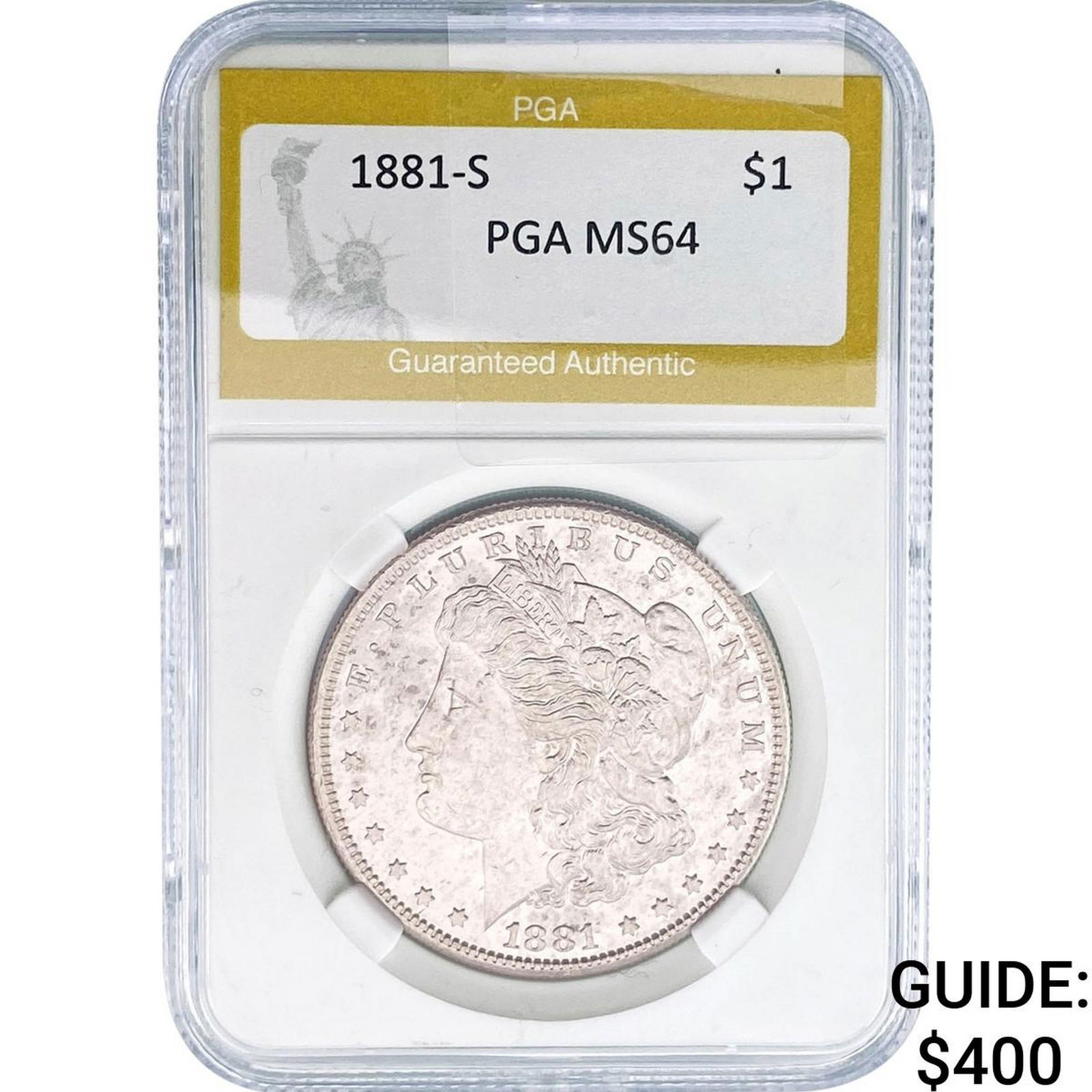 1881-S Morgan Silver Dollar PGA MS64: 1881-S Morgan Silver Dollar PGA MS64