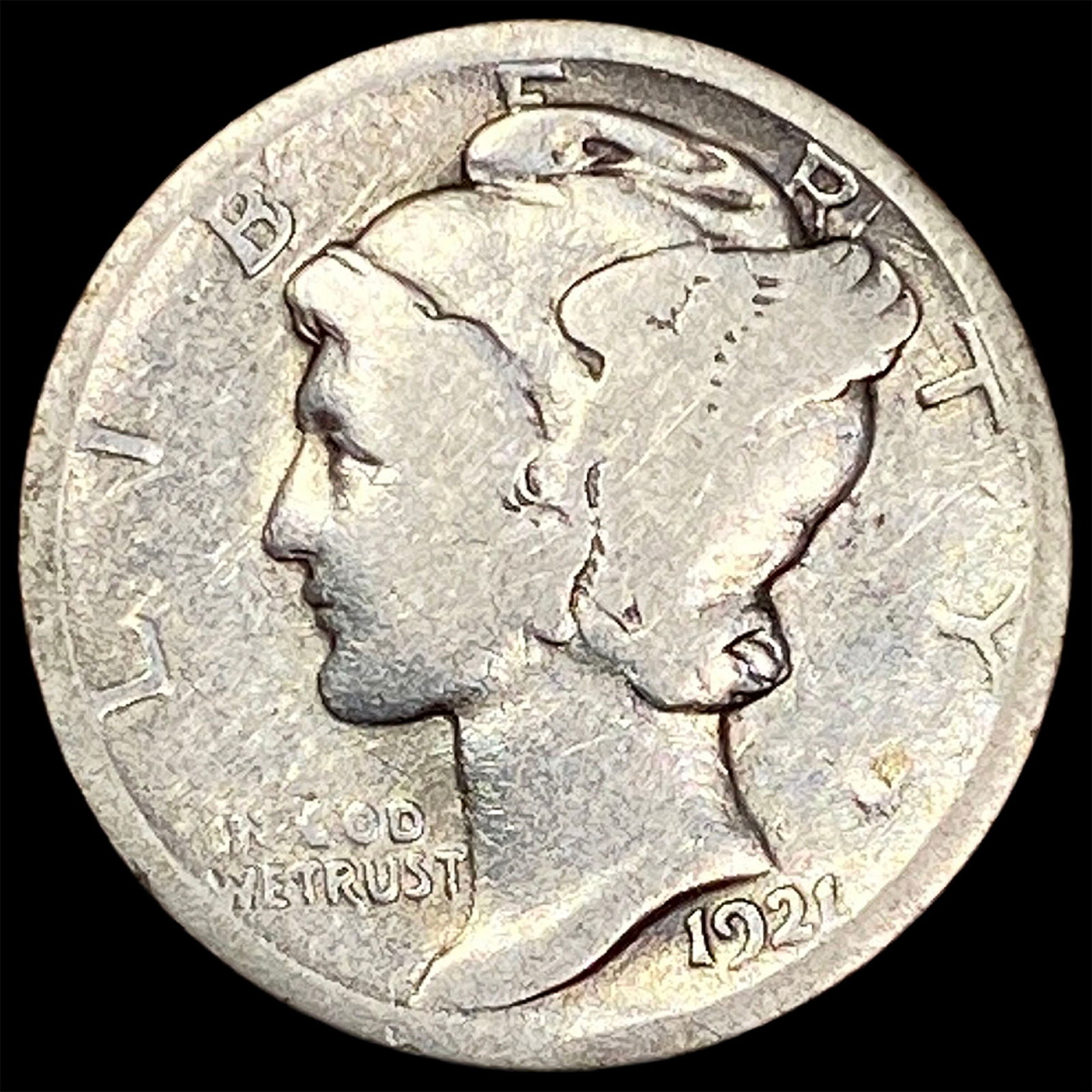 1921 Silver Mercury Dime LIGHTLY CIRCULATED: 1921 Silver Mercury Dime LIGHTLY CIRCULATED