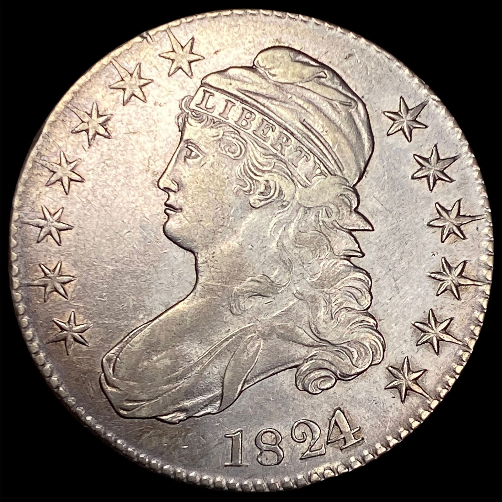 1824 Capped Bust Half Dollar CLOSELY UNCIRCULATED (1 of 2)