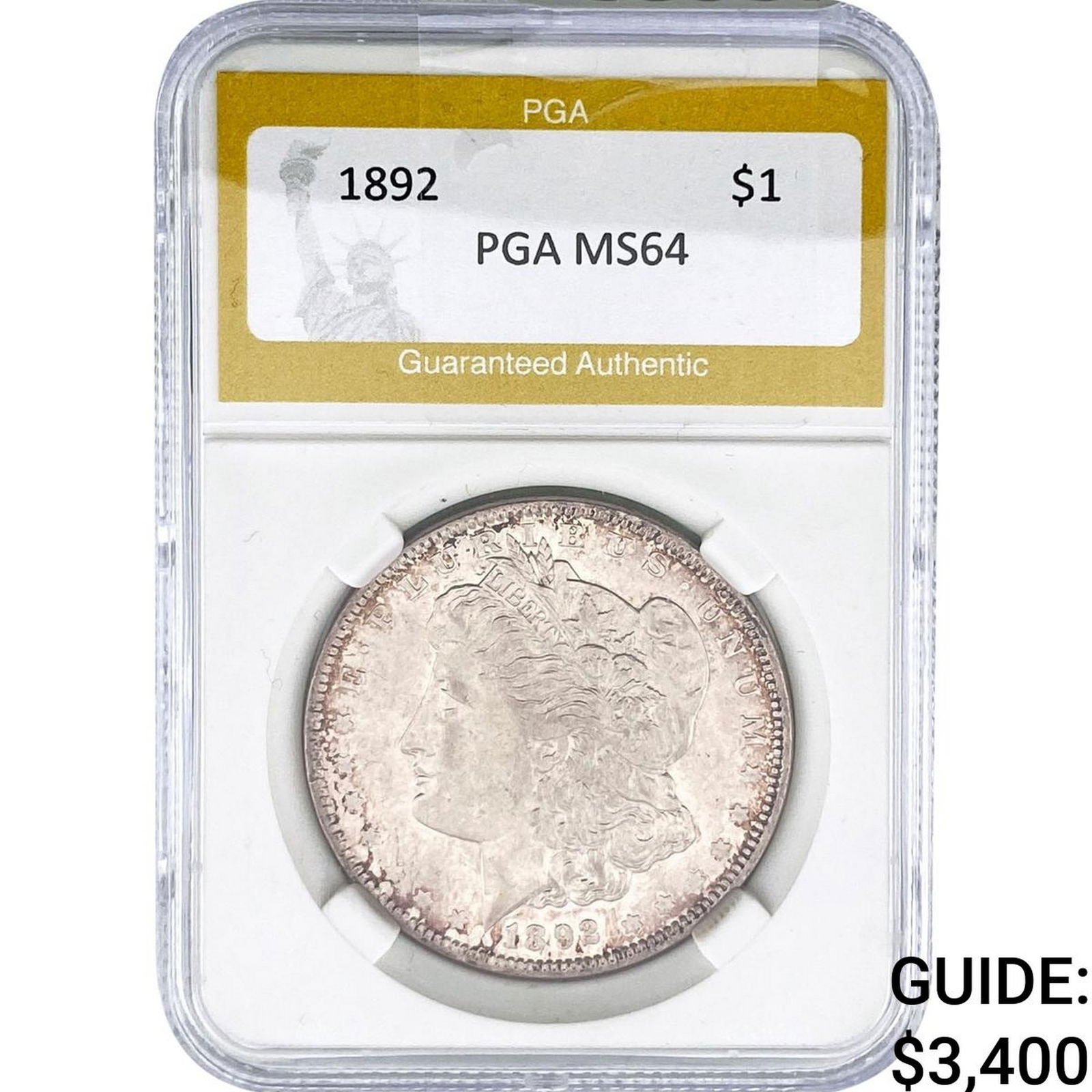 1892 Morgan Silver Dollar PCG MS64: 1892 Morgan Silver Dollar PCG MS64