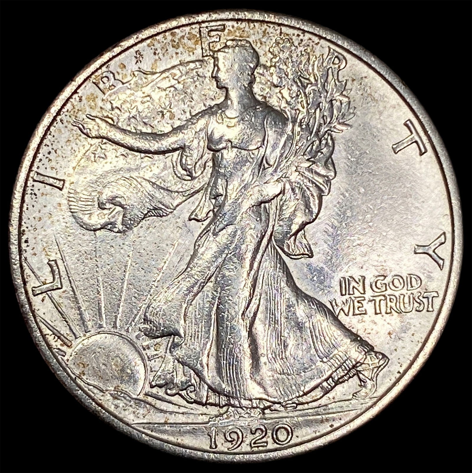1920-S Silver Walking Liberty Half Dollar CLOSELY UNCIRCULATED (1 of 2)