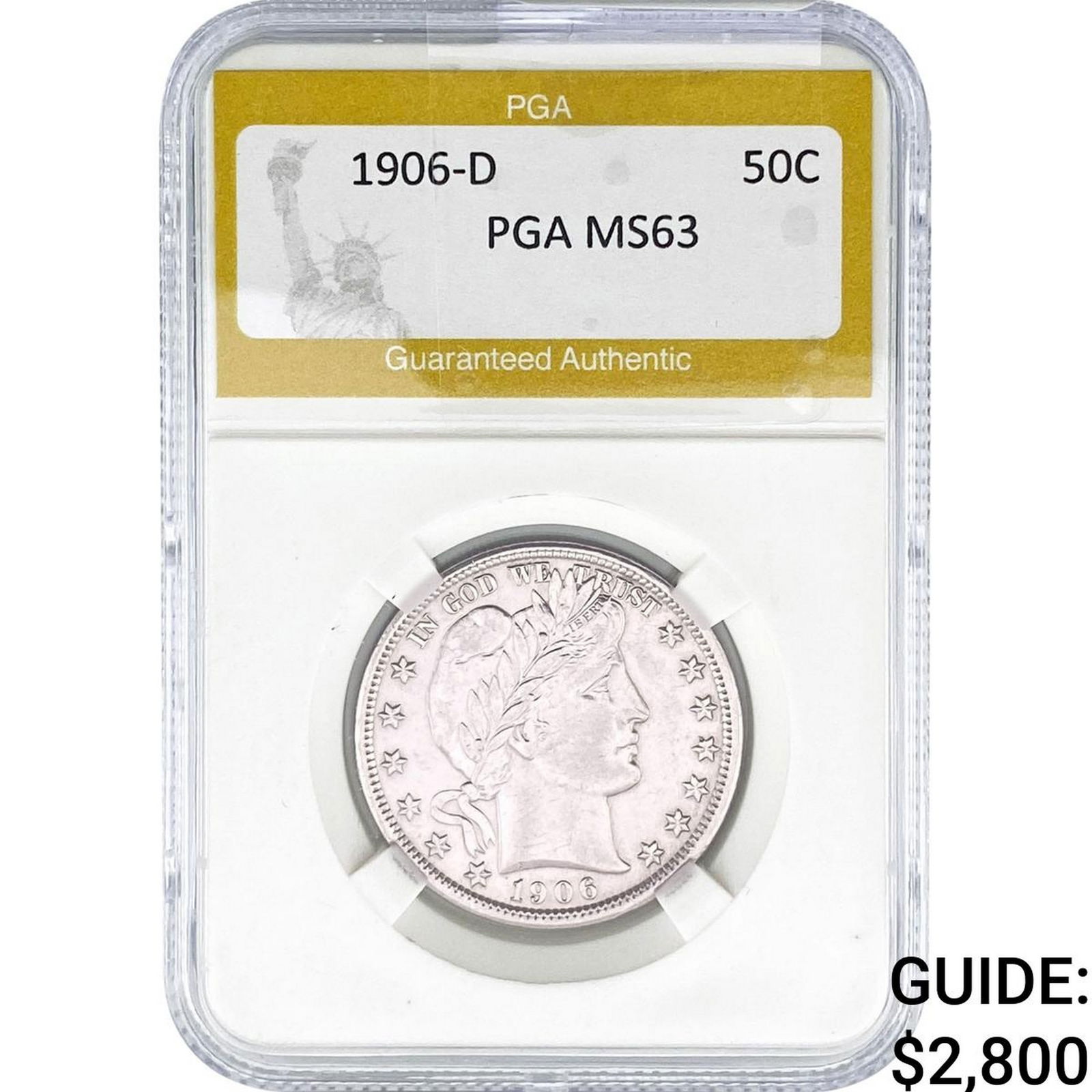 1906-D Barber Half Dollar PGA MS63 (1 of 2)