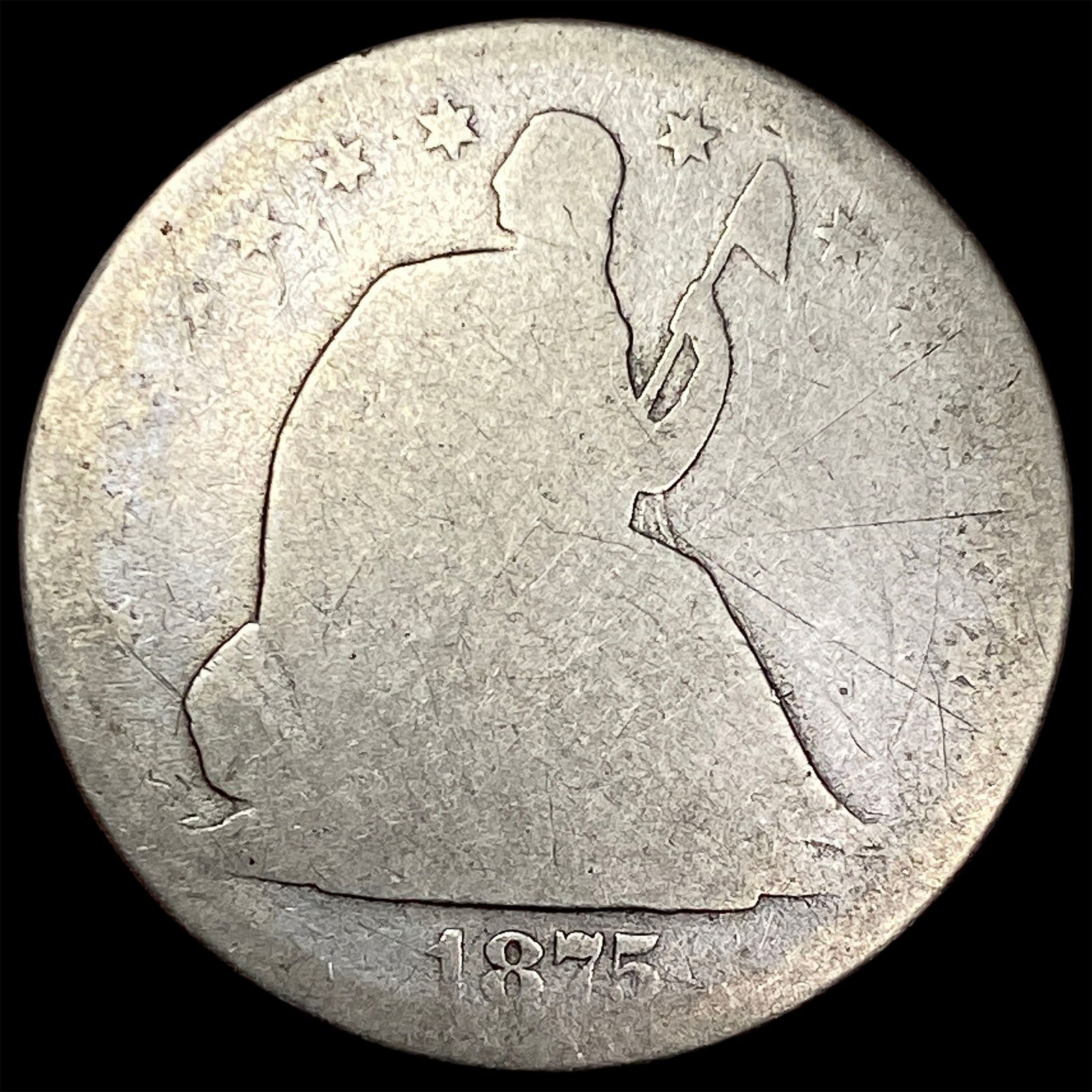 1875-S Silver Seated Liberty Half Dollar HIGH GRADE: 1875-S Silver Seated Liberty Half Dollar HIGH GRADE