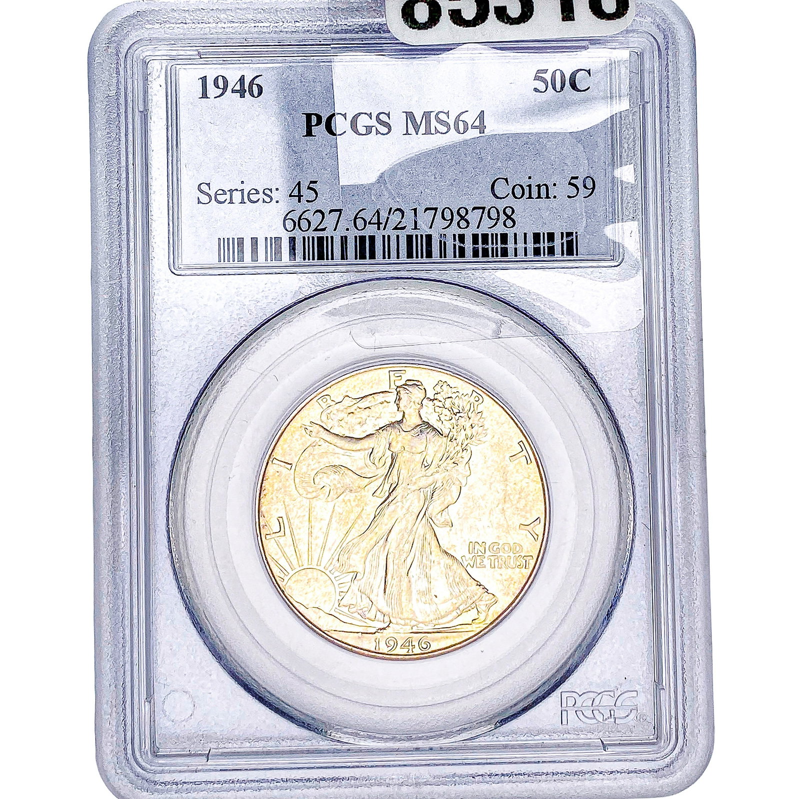 1946 Walking Liberty Half Dollar PCGS MS64: 1946 Walking Liberty Half Dollar PCGS MS64