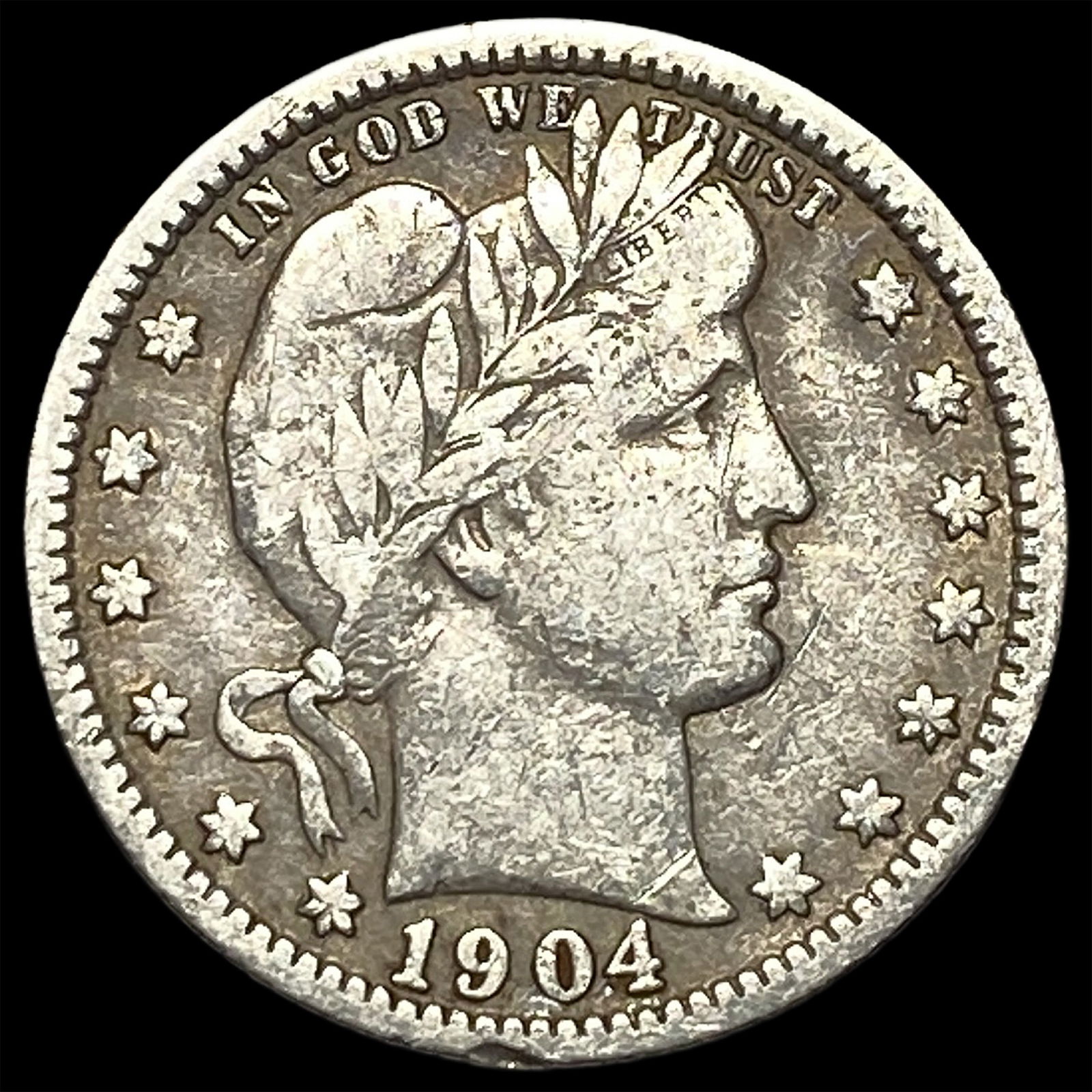 1904-O Silver Barber Quarter NEARLY UNCIRCULATED (1 of 2)