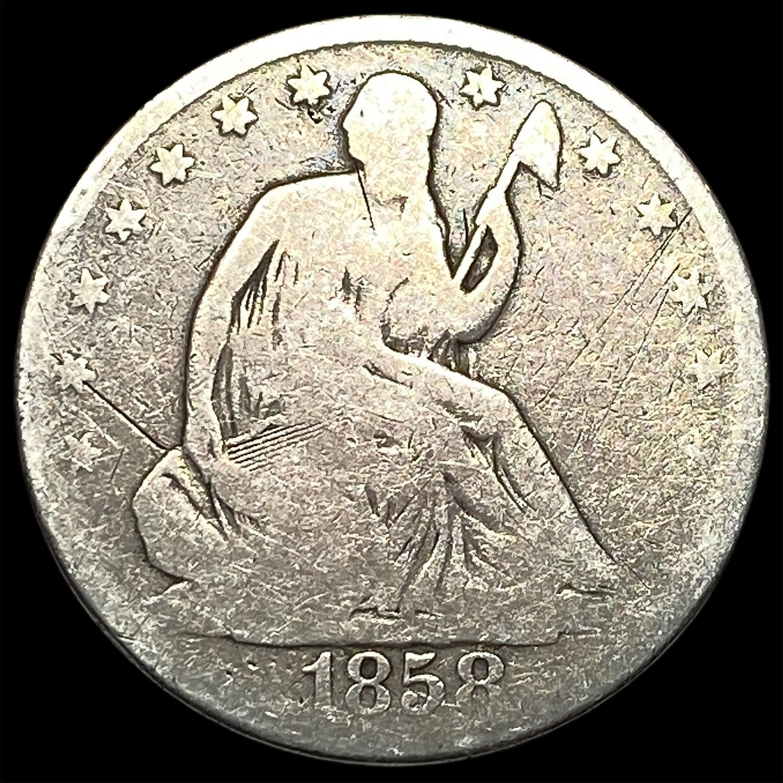 1858-O Silver Seated Liberty Half Dollar HIGH GRADE: 1858-O Silver Seated Liberty Half Dollar HIGH GRADE