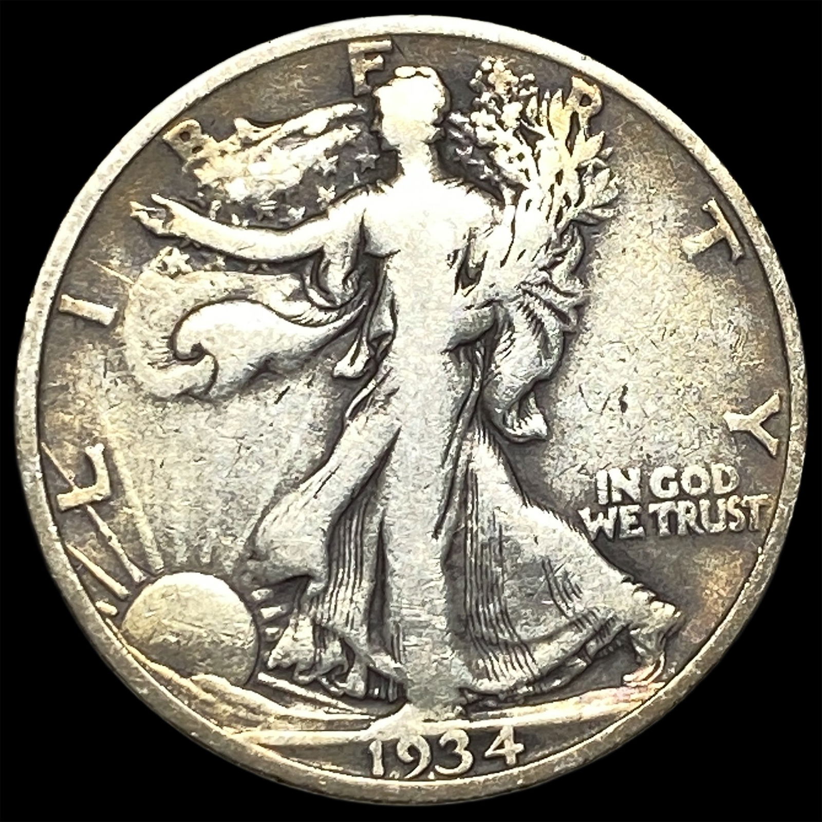1934-S Walking Liberty Half Dollar LIGHTLY CIRCULATED (1 of 2)