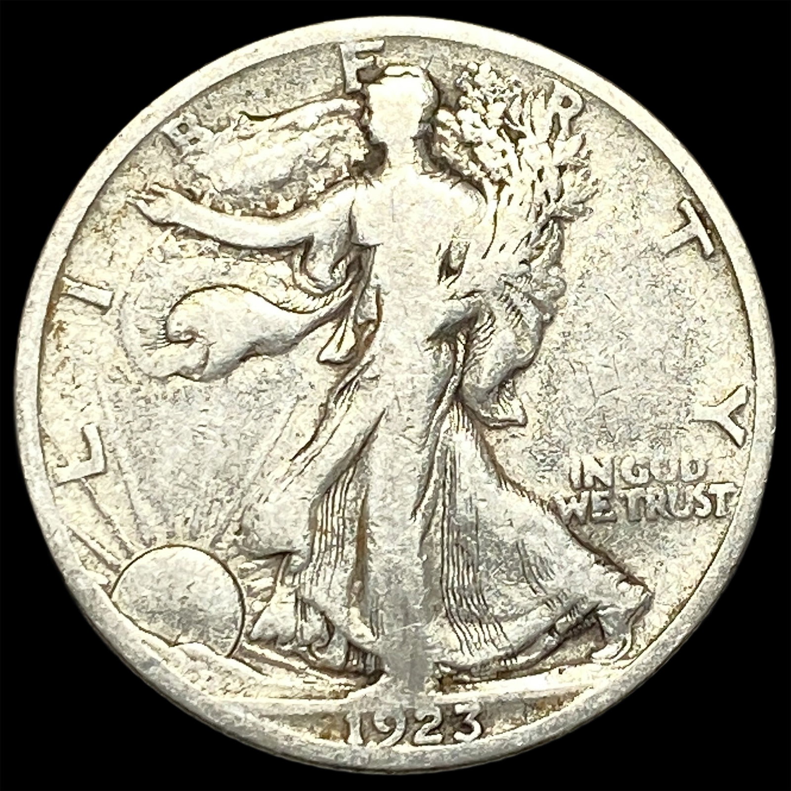 1923-S Silver Walking Liberty Half Dollar LIGHTLY CIRCULATED: 1923-S Silver Walking Liberty Half Dollar LIGHTLY CIRCULATED