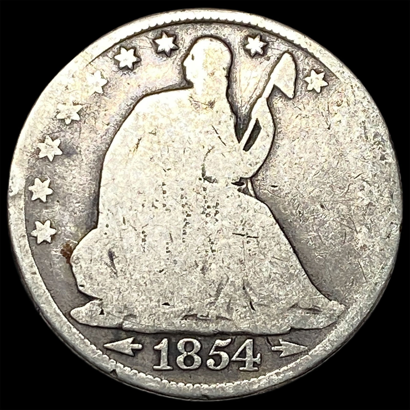 1854-O Arrows Silver Seated Liberty Half Dollar HIGH GRADE: 1854-O Arrows Silver Seated Liberty Half Dollar HIGH GRADE
